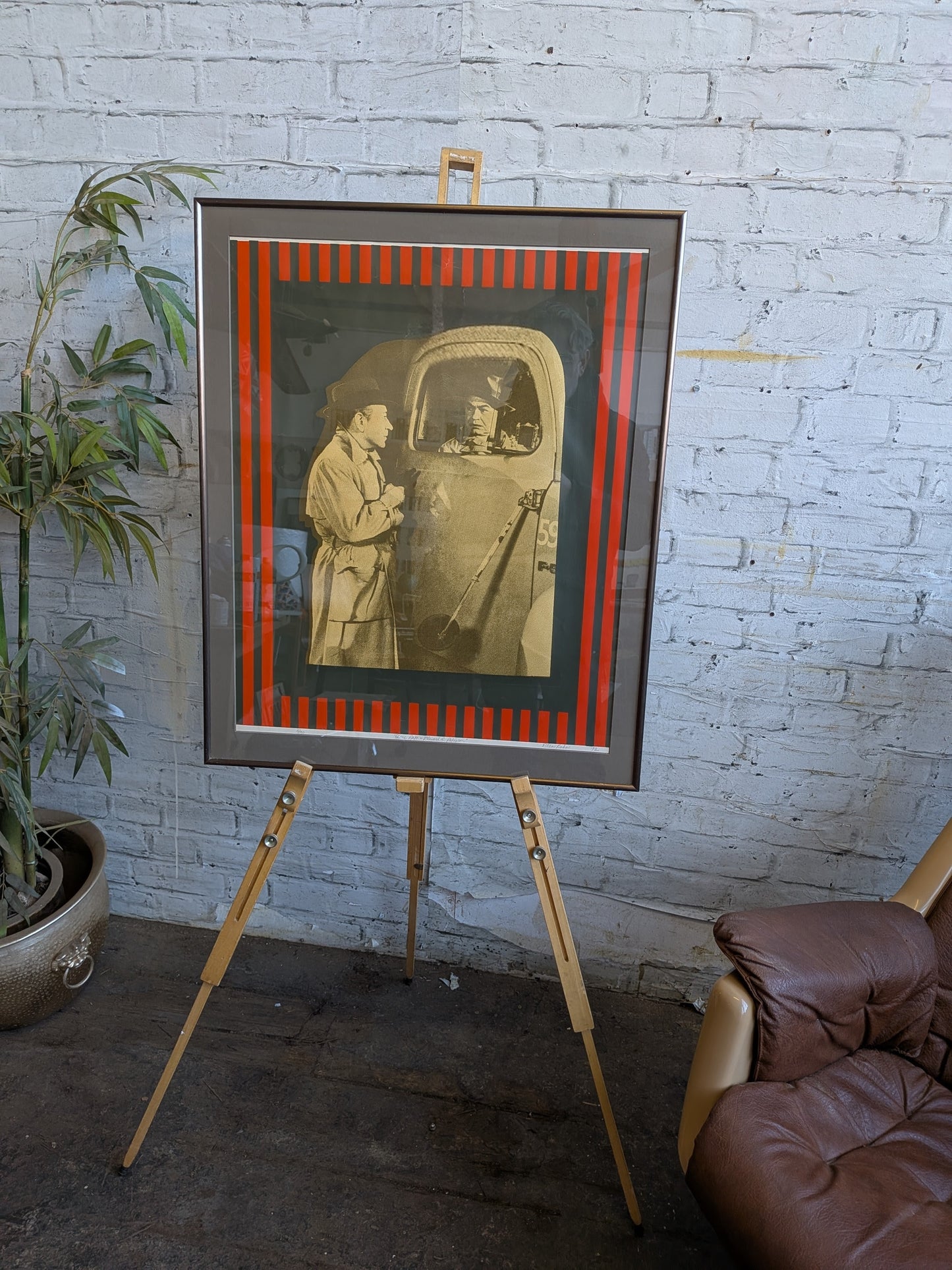 Vintage 1972 Ellen Kuhn Pop Art Style Limited Edition Signed Print - George Raft & Edward G Robinson