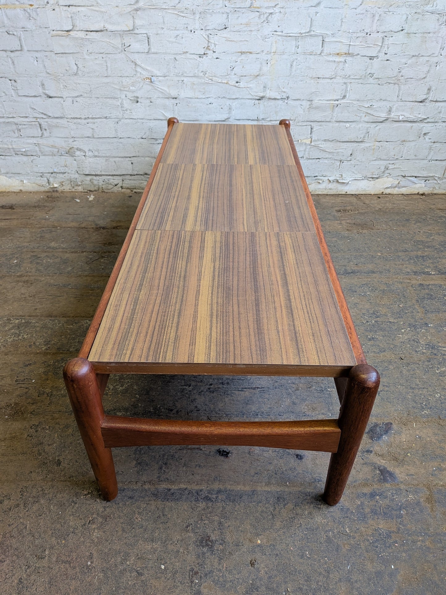 Vintage 60s 70s Retro Mid Century Modern Teak Coffee Table with Changeable Formica Top