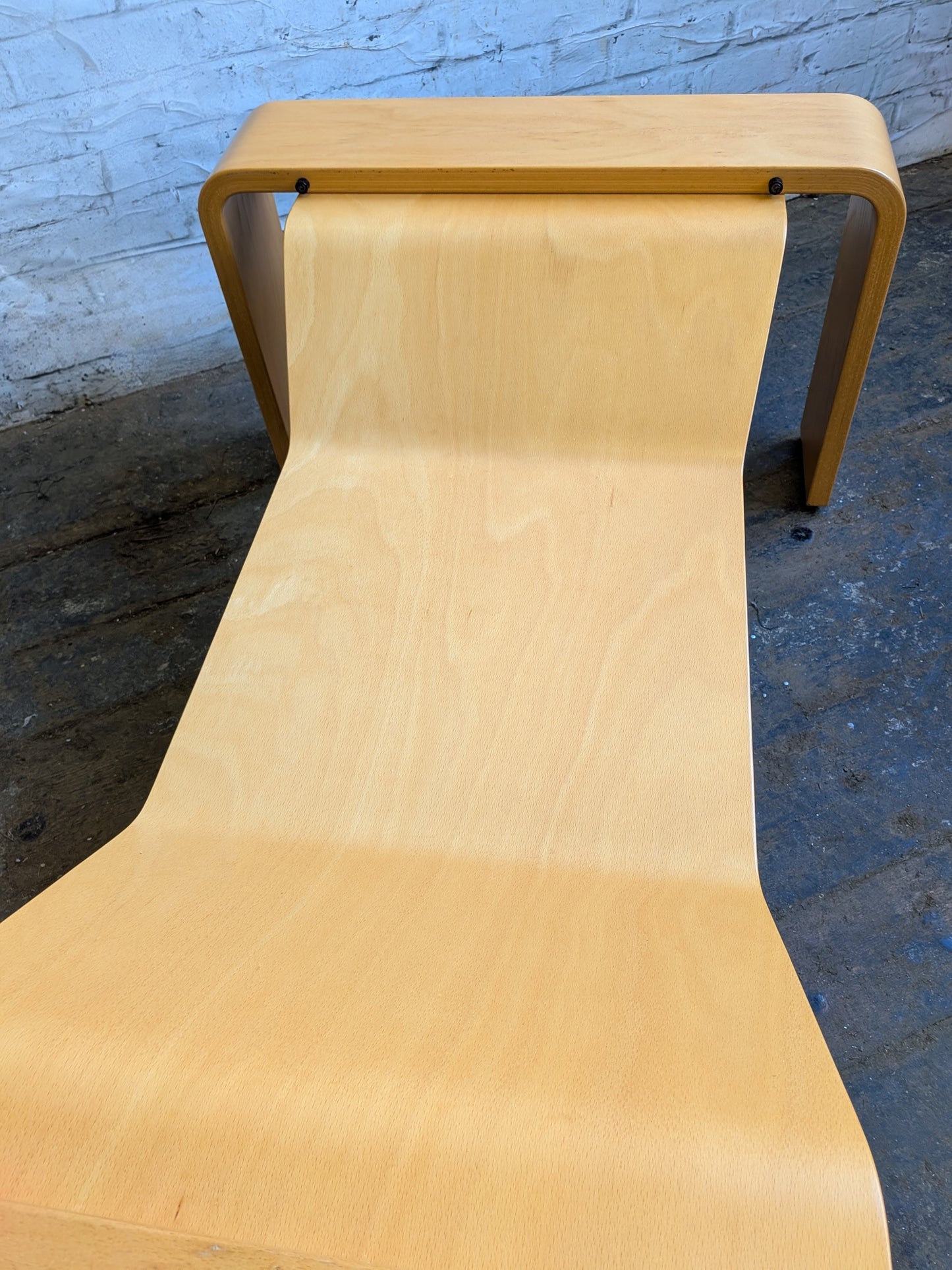 Large Vintage Modernist Style Ekornes Stressless Pegasus Bentwood and Glass Coffee Table with Magazine Rack