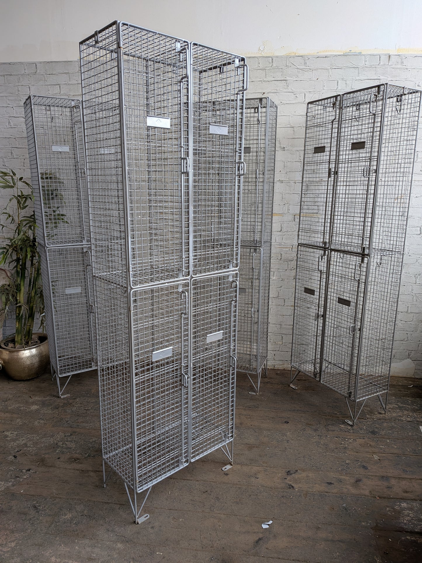 Industrial Retro Mid Century Modern Style Metal Steel Wire Coat Storage Locker