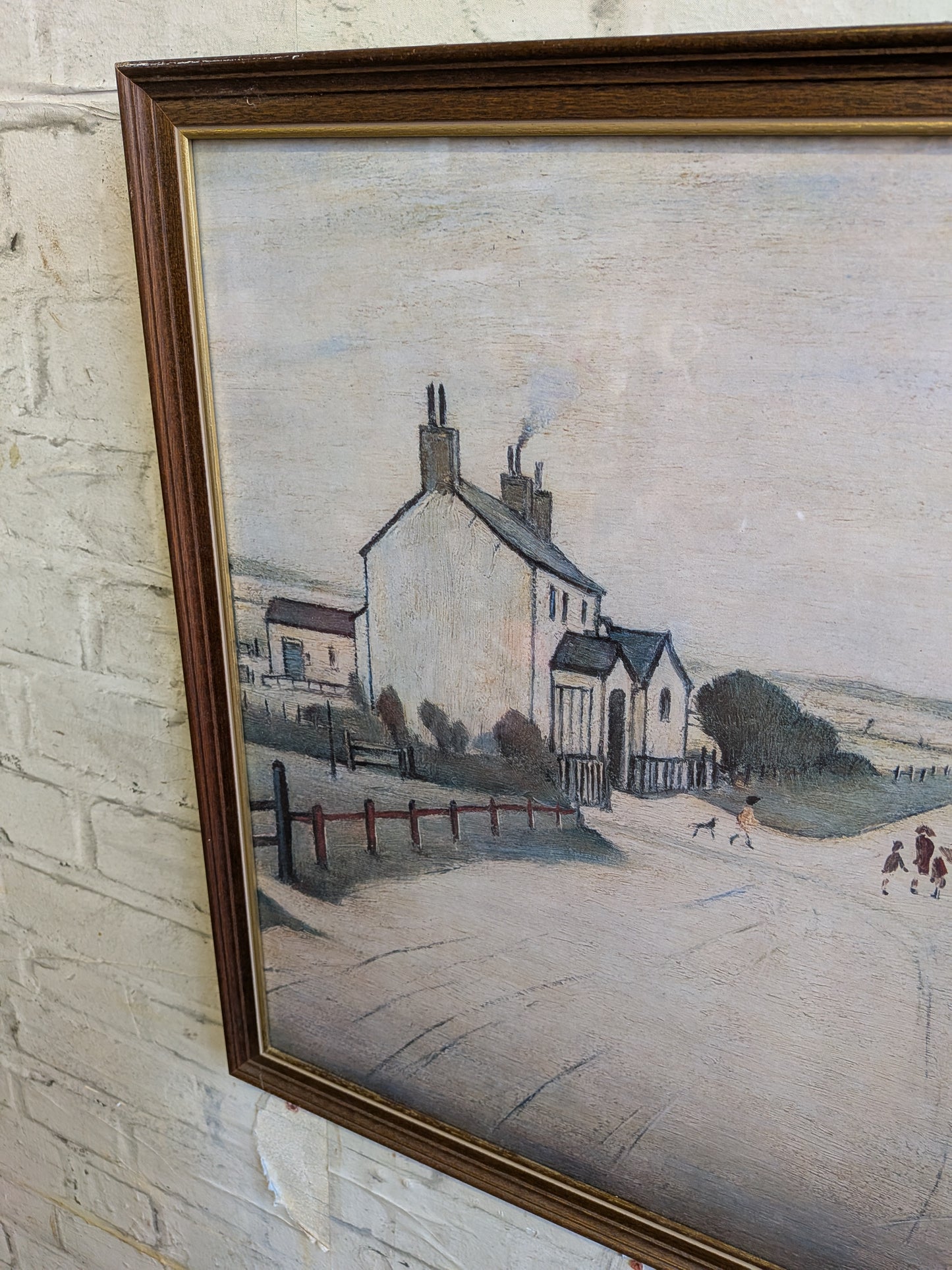 Rare Vintage 70s 80s Framed Print of L.S. Lowry A Country Road (1952)
