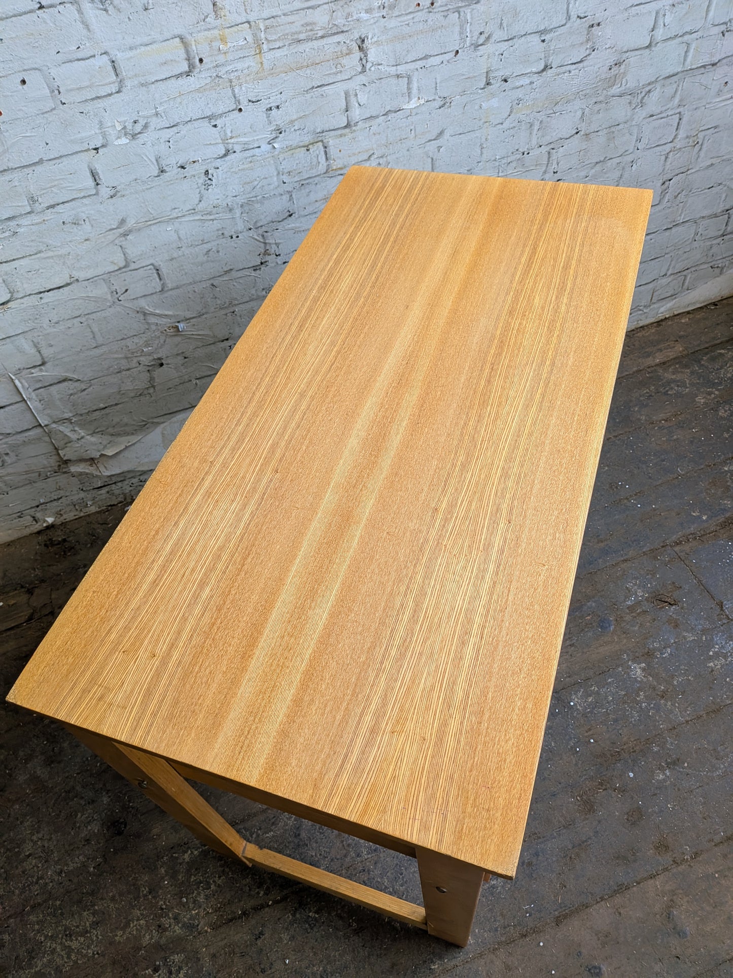 Vintage 70s Retro Mid Century Modern 2 Drawer Work Desk Dressing Vanity Table