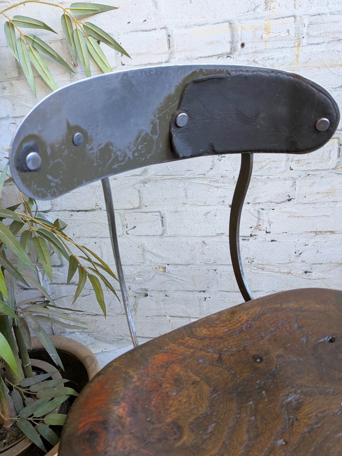 1 Vtg 30s 40s Art Deco Steel Evertaut Industrial Machinists Typists Swivel Chair