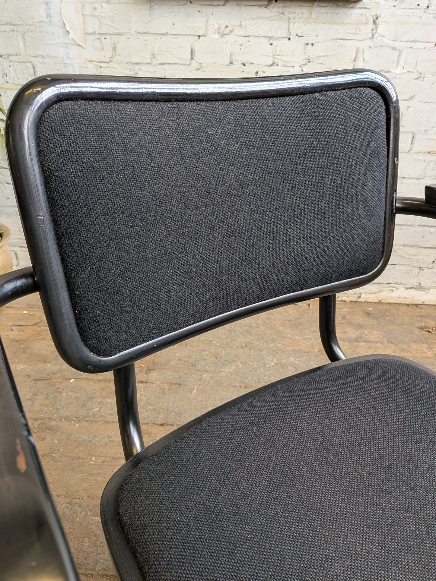 Vintage 70s 80s Marcel Breuer Design Black Cesce Armchair Cantilever Desk Chair