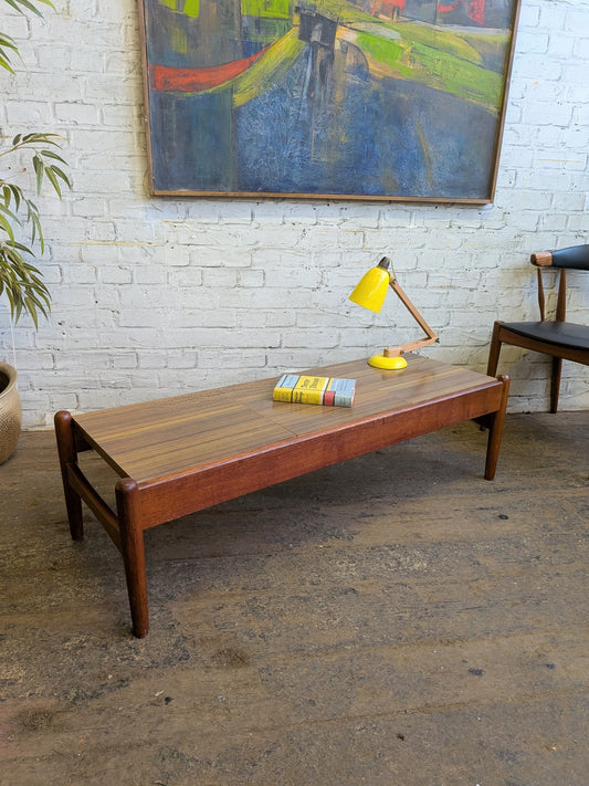 Vintage 60s 70s Retro Mid Century Modern Teak Coffee Table with Changeable Formica Top