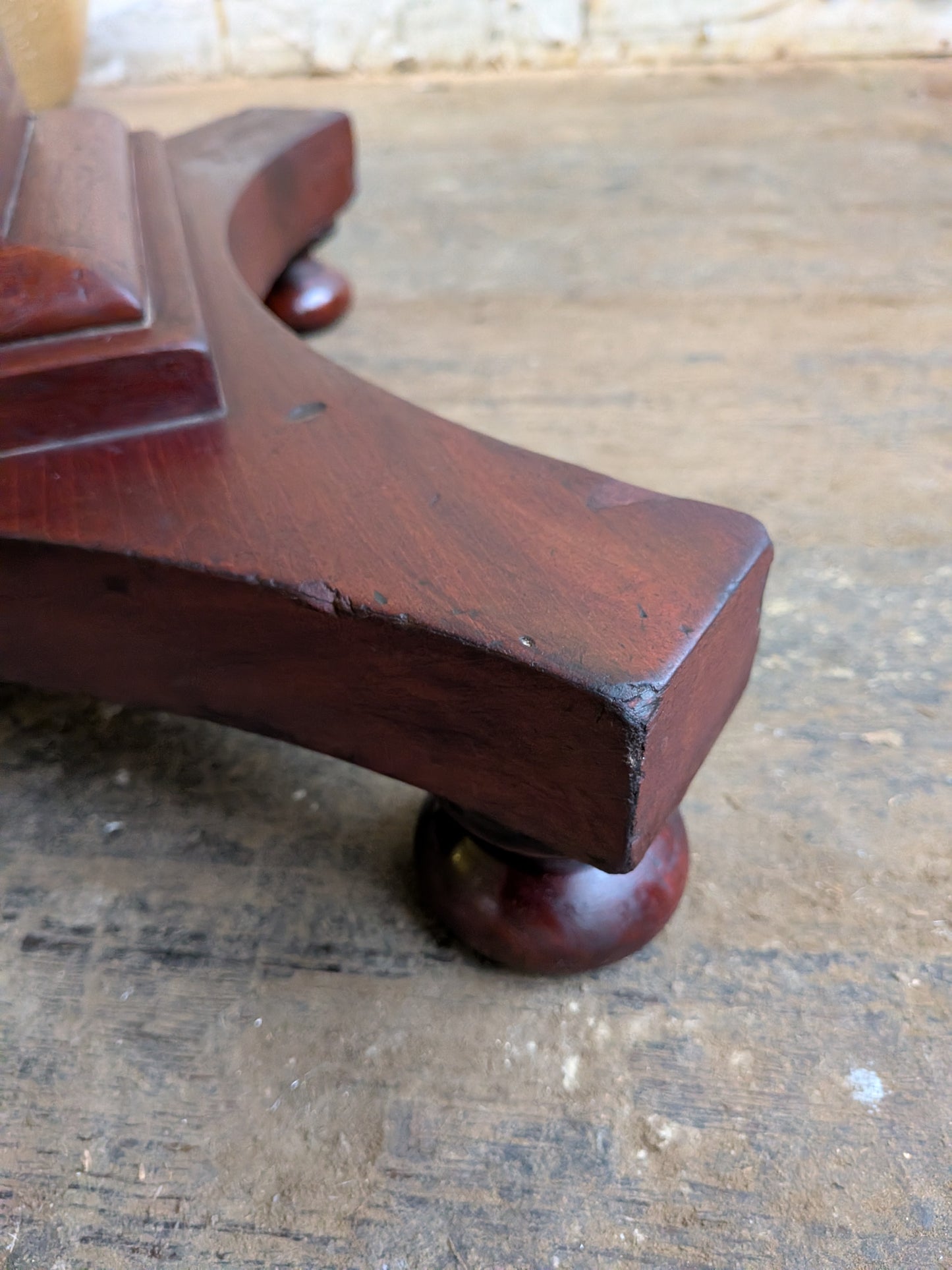 Antique Victorian Mahogany  Side End Hall Sofa Plant Pedestal Table