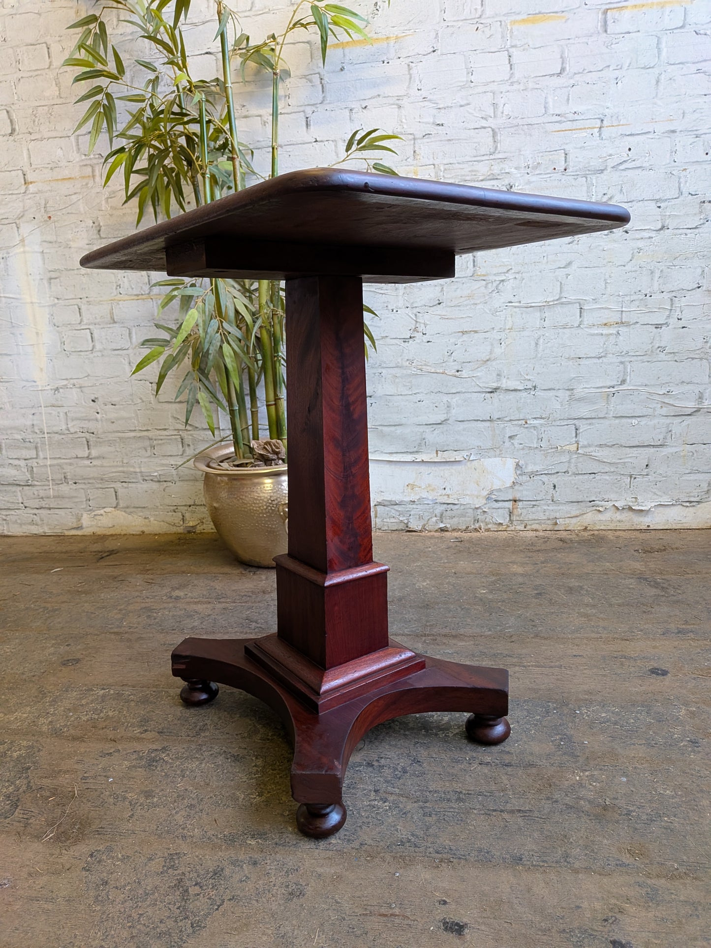 Antique Victorian Mahogany  Side End Hall Sofa Plant Pedestal Table