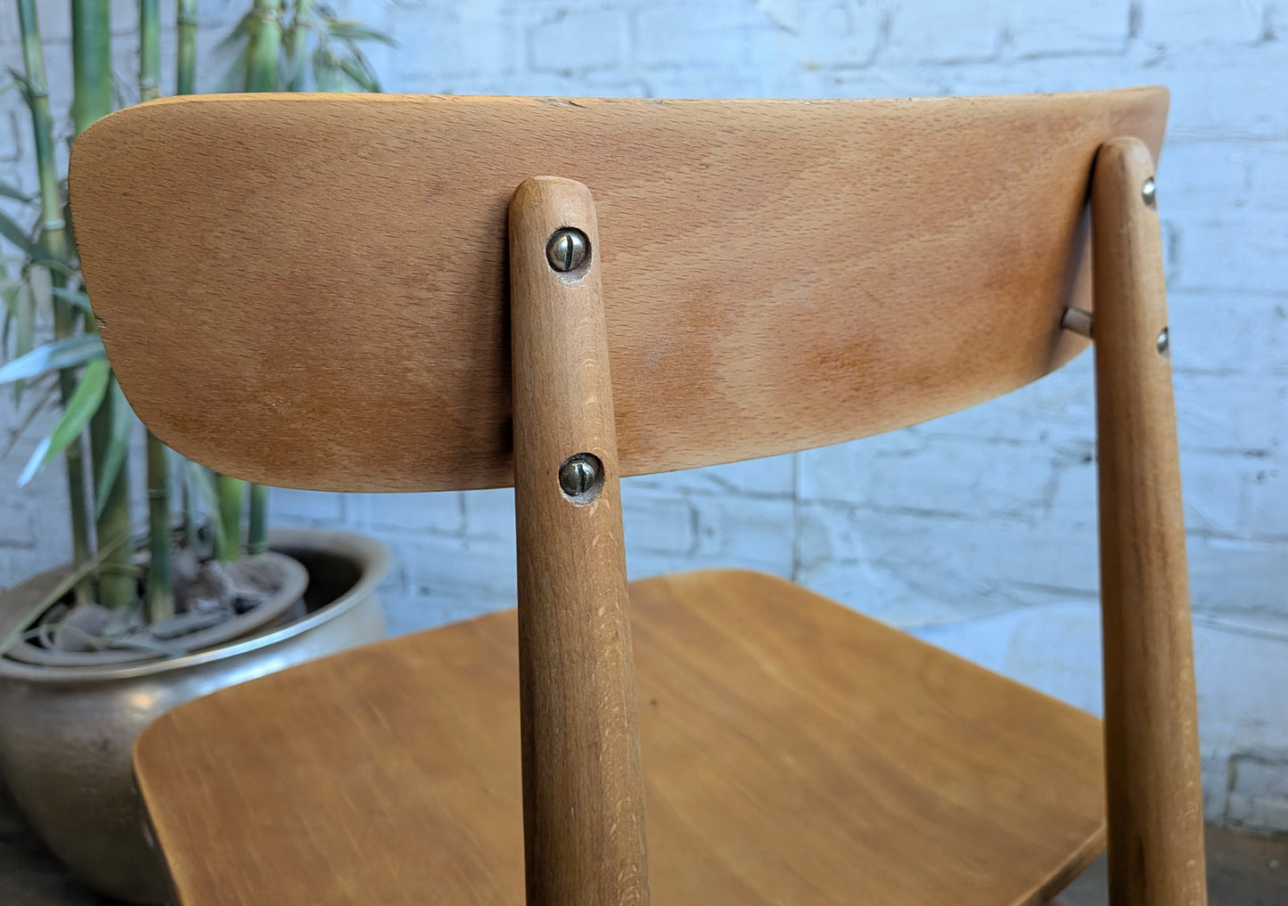 Small Vintage 1960s Mid Century Modern 2 Drawer Desk with Matching Chair