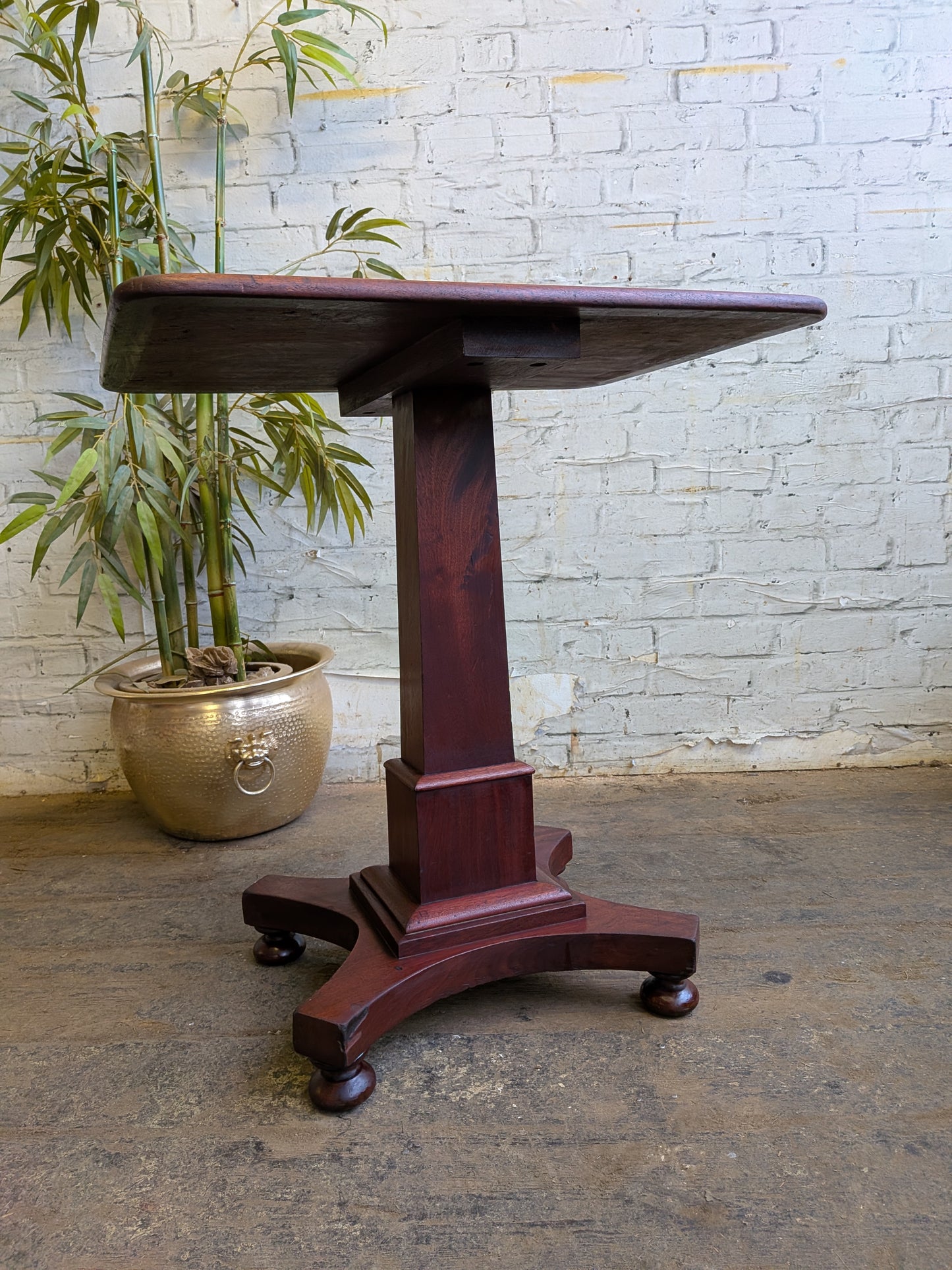 Antique Victorian Mahogany  Side End Hall Sofa Plant Pedestal Table