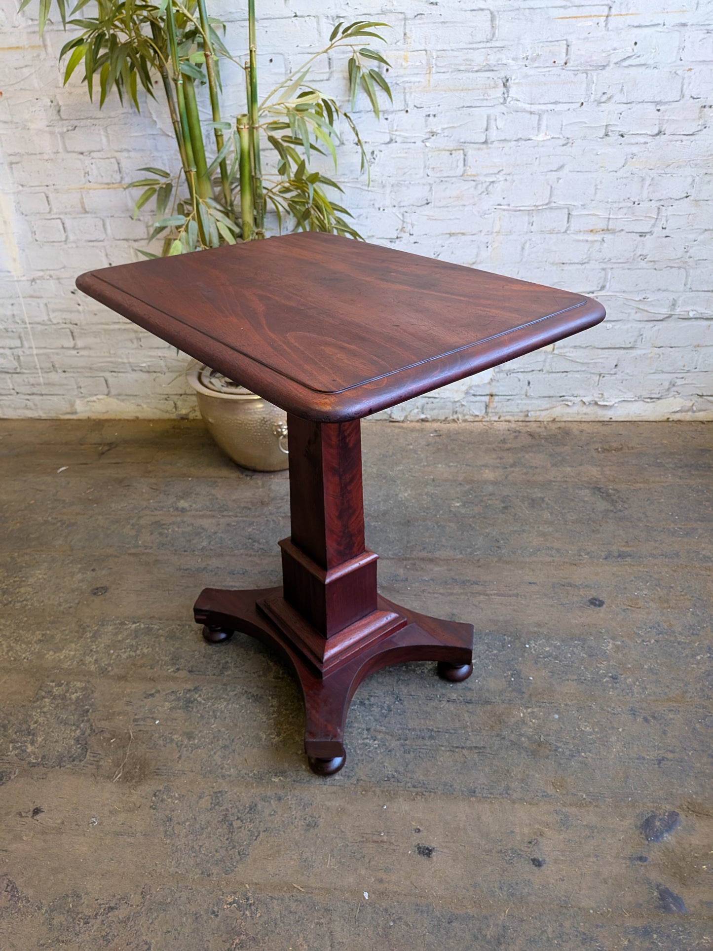 Antique Victorian Mahogany  Side End Hall Sofa Plant Pedestal Table