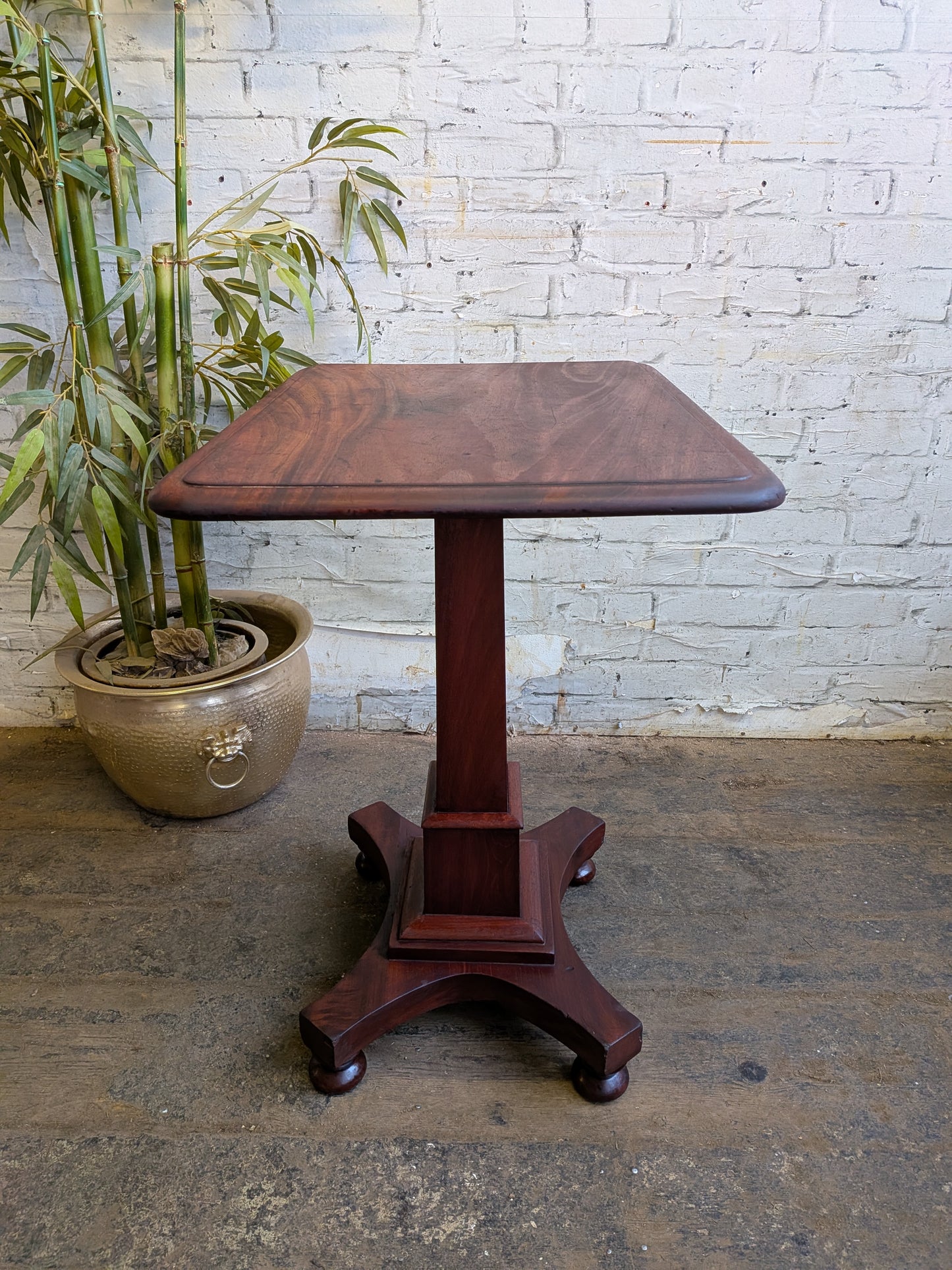 Antique Victorian Mahogany  Side End Hall Sofa Plant Pedestal Table