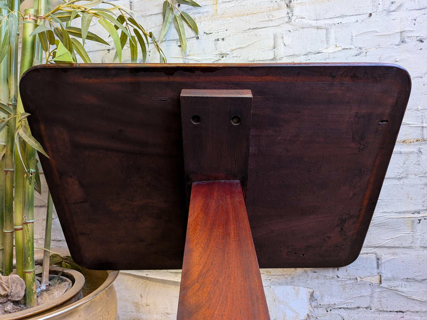 Antique Victorian Mahogany  Side End Hall Sofa Plant Pedestal Table