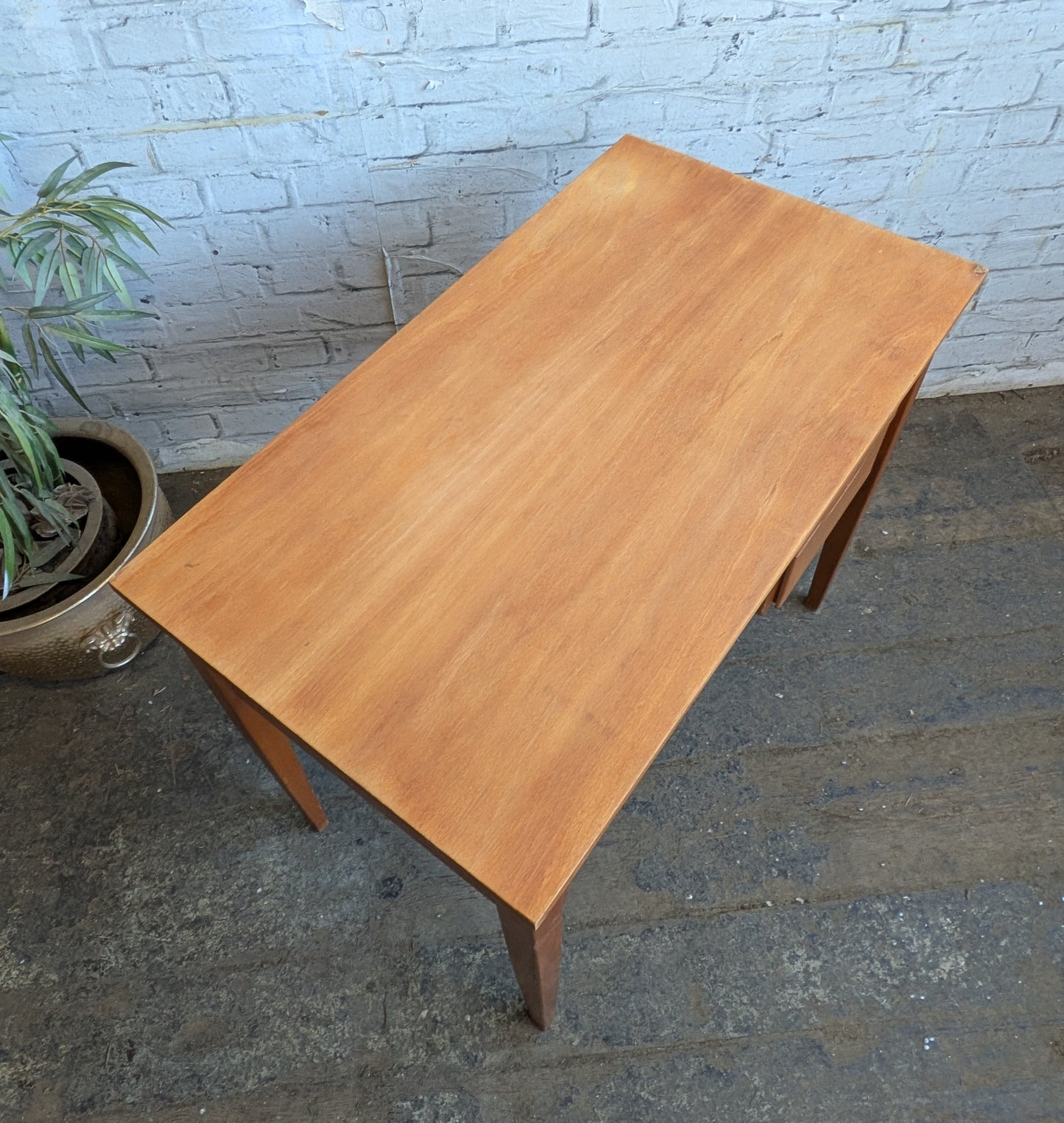 Small Vintage 1960s Mid Century Modern 2 Drawer Desk with Matching Chair