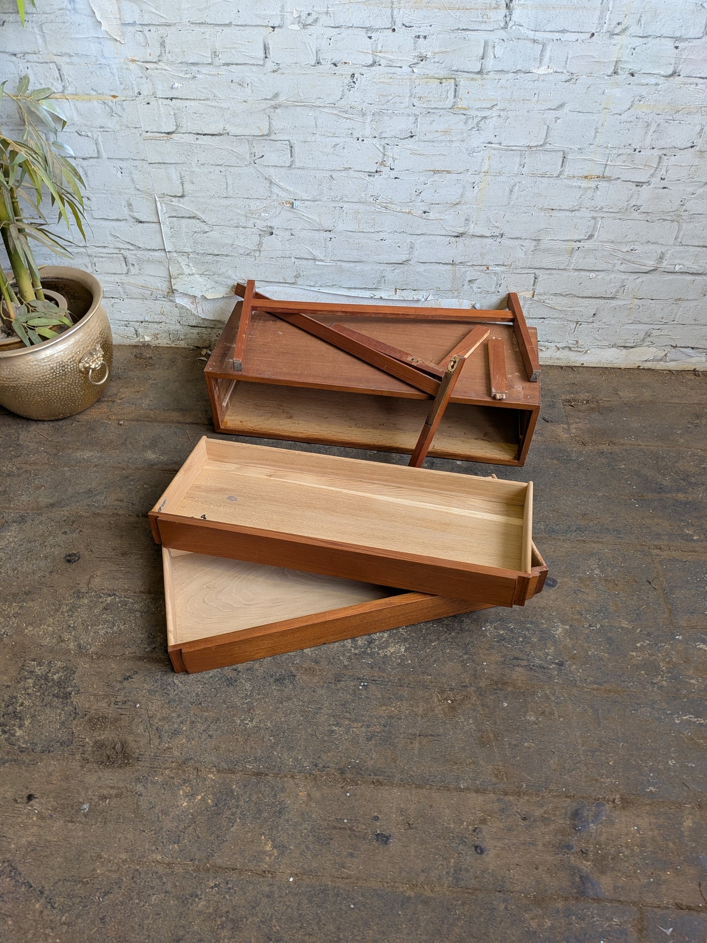 Vintage 60s Mid Century Modern Danish Niels Clausen NC Mobler Chest of 2 Drawers Side Table