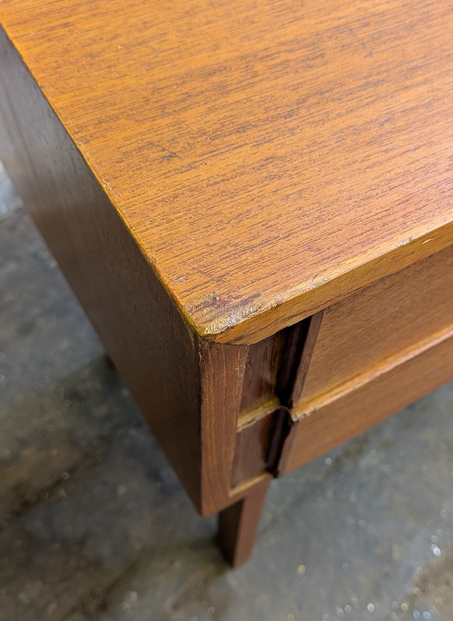 Vintage 60s Mid Century Modern Danish Niels Clausen NC Mobler Chest of 2 Drawers Side Table