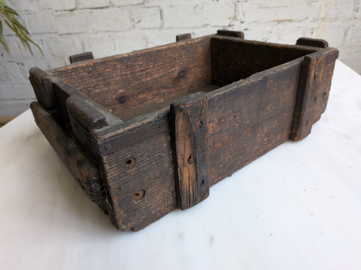 Small Vintage 40s 50s Pine Military Industrial Ammunition Storage Case Crate Box