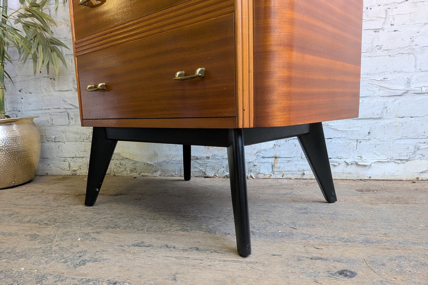 Vintage Retro 50s 60s Mid Century Modern Homeworthy Tallboy Chest of 4 Drawers