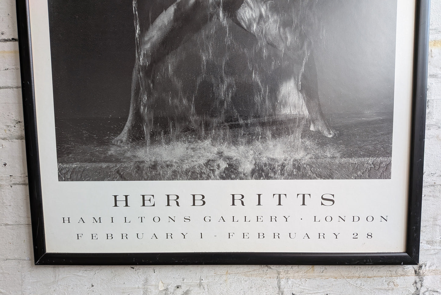 Vintage Framed 1989 Herb Ritts Waterfall II Abstract Nude Photographic Poster