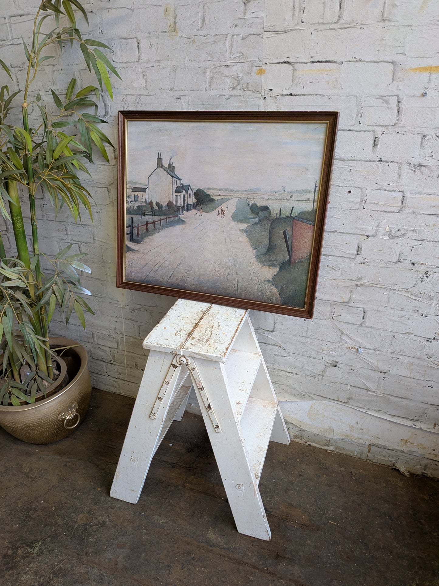 Rare Vintage 70s 80s Framed Print of L.S. Lowry A Country Road (1952)