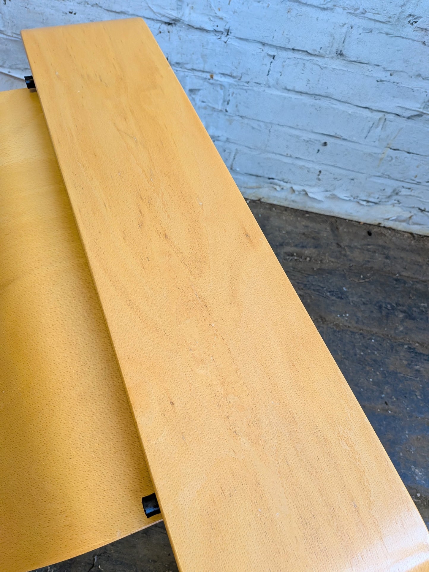 Large Vintage Modernist Style Ekornes Stressless Pegasus Bentwood and Glass Coffee Table with Magazine Rack