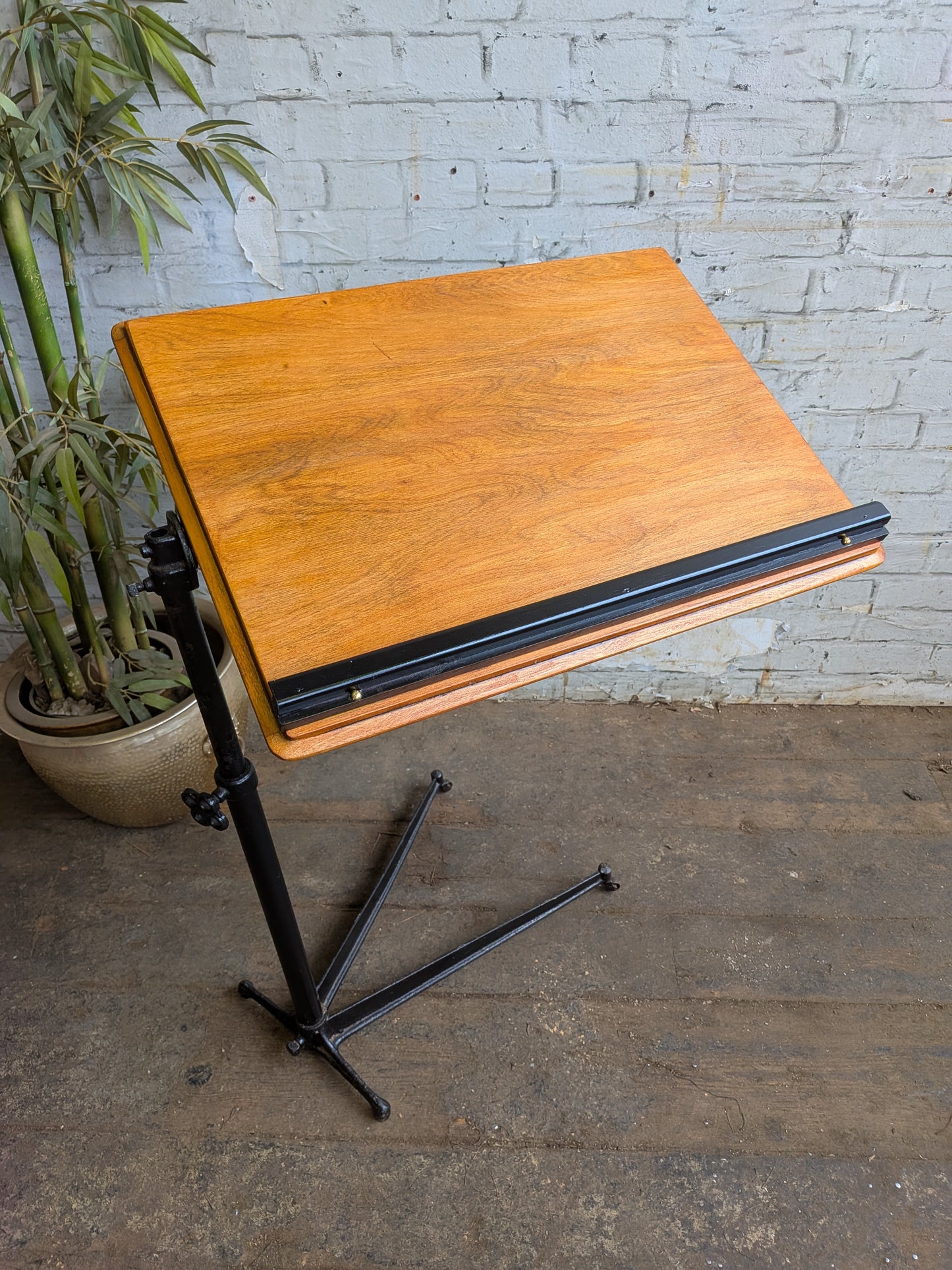 Antique Vintage Adjustable Industrial Artists Workbench Desk Book Reading Table