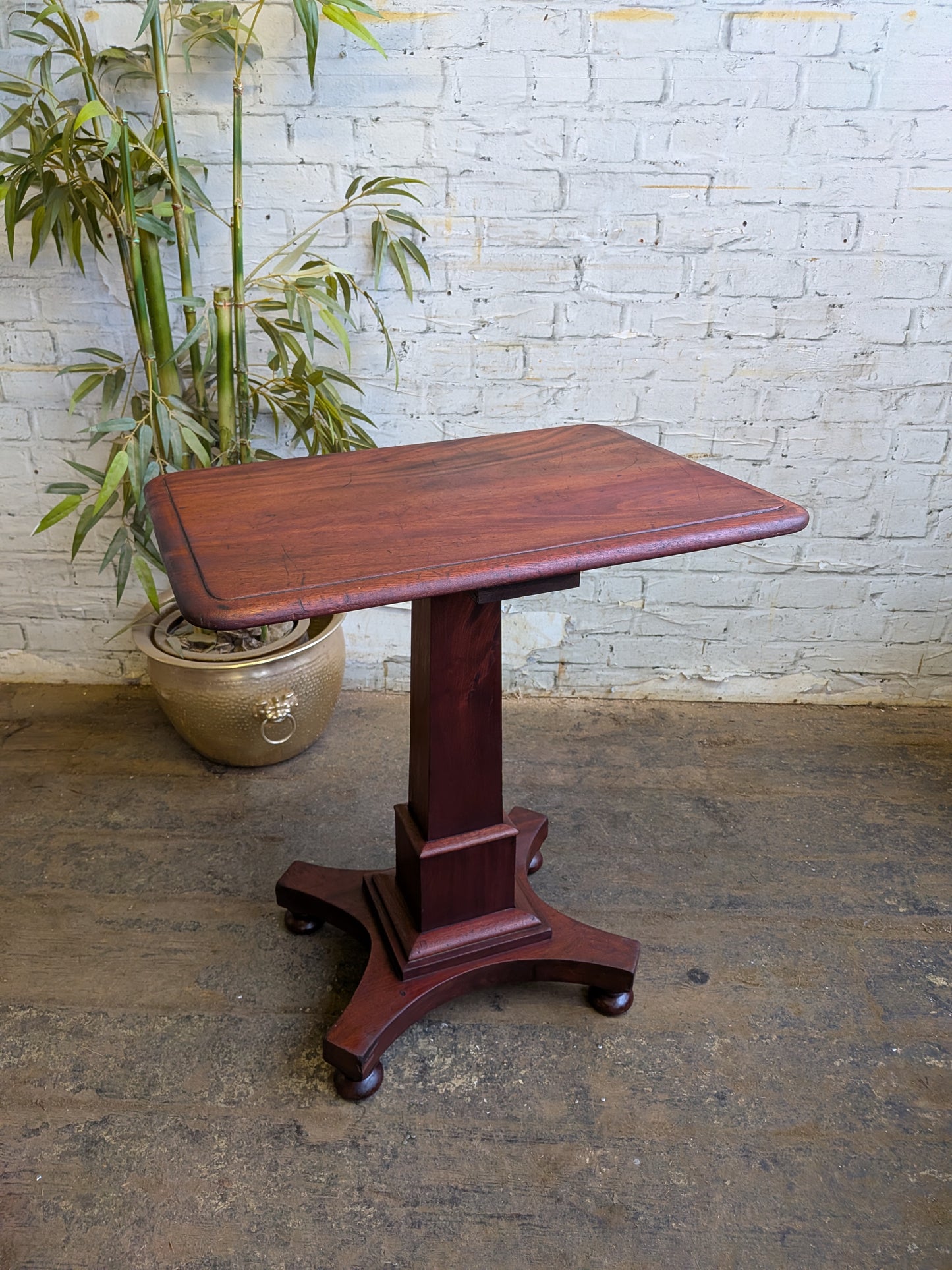 Antique Victorian Mahogany  Side End Hall Sofa Plant Pedestal Table