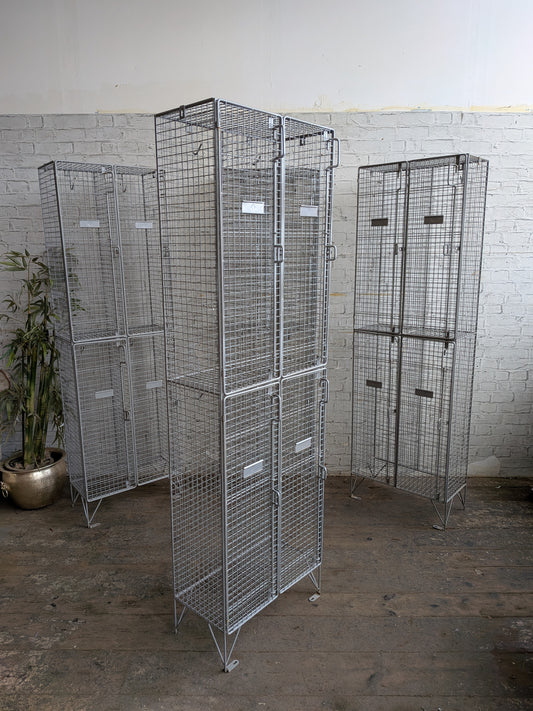 Industrial Retro Mid Century Modern Style Metal Steel Wire Coat Storage Locker
