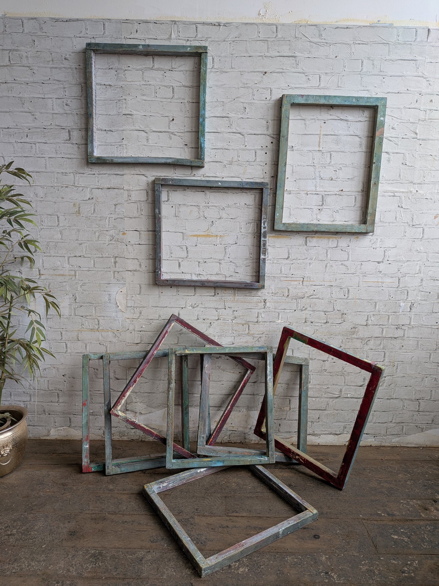 1 x Vintage Industrial Silkscreen Printing Wooden Frame - Picture Frame 👍 Mirror 👍 Blackboard 👍