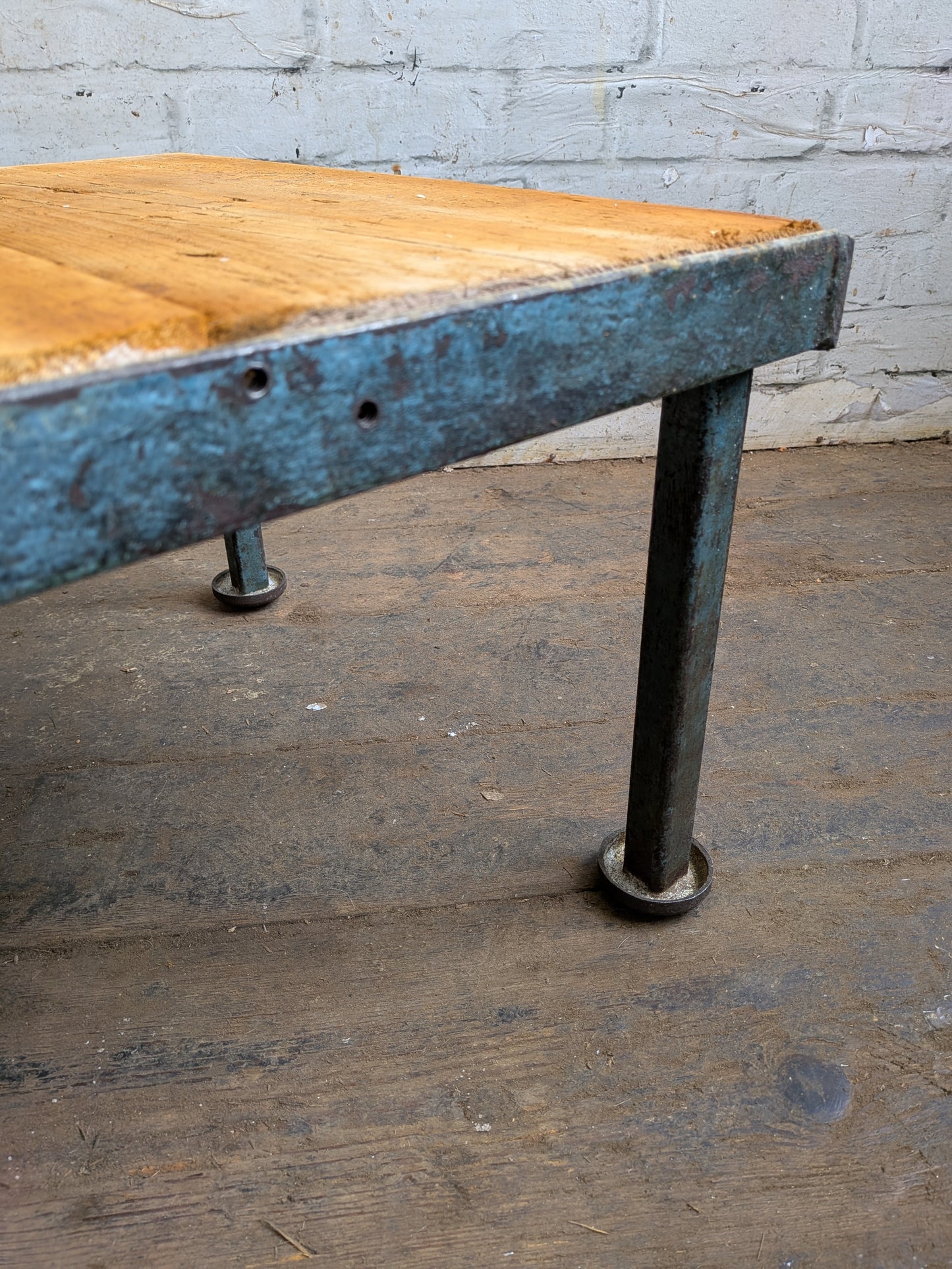 Vintage 50s 60s Mid Century Industrial Steel Side Coffee Lamp Table