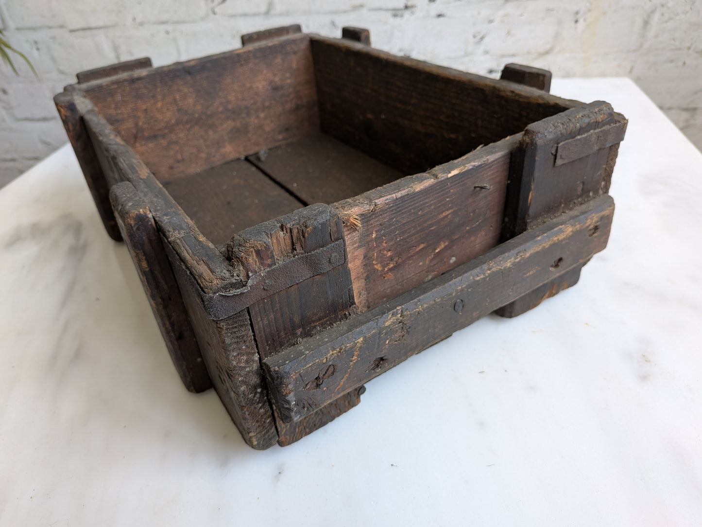 Small Vintage 40s 50s Pine Military Industrial Ammunition Storage Case Crate Box