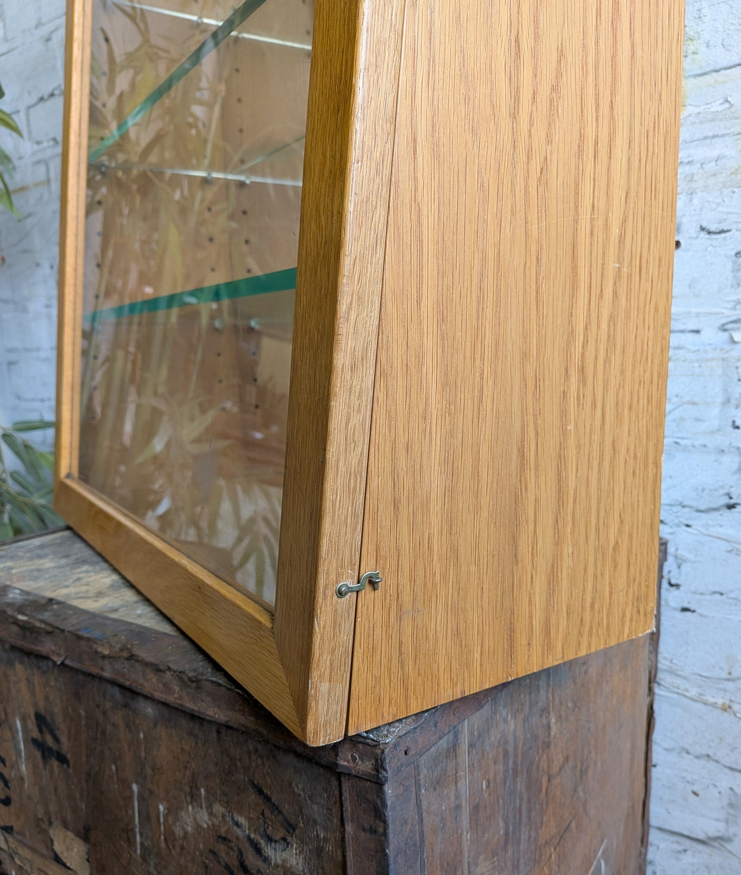 Vintage Retro Oak 4 Shelf Shop Haberdashery Table Top Display Shelving Unit.