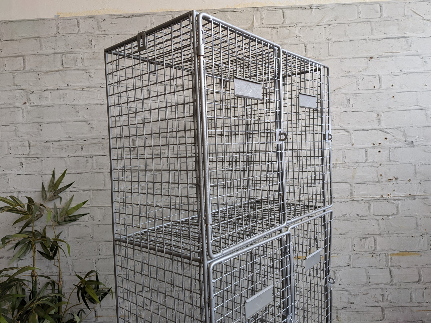 Industrial Retro Mid Century Modern Style Metal Steel Wire Coat Storage Locker