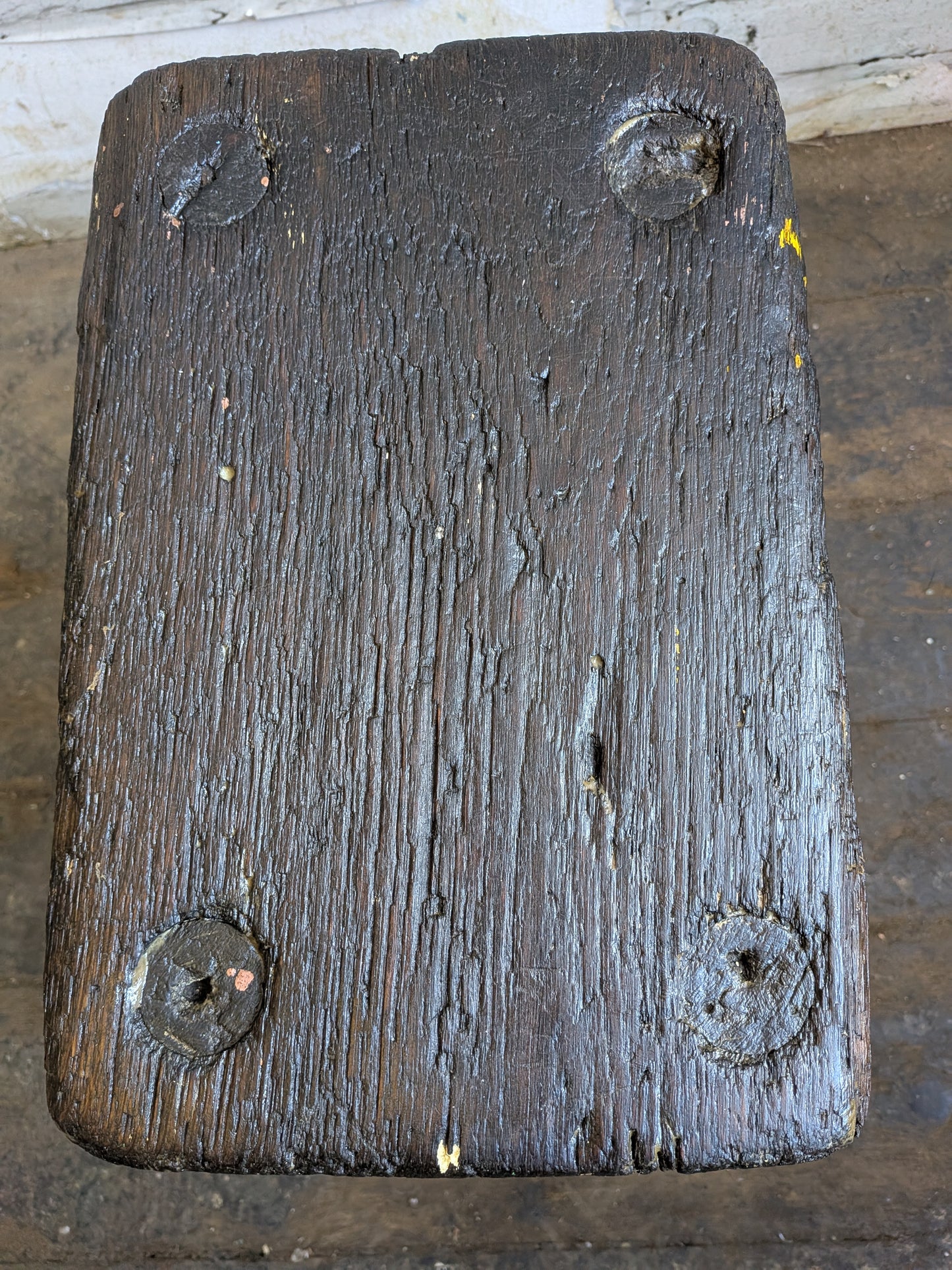 Scarce Antique Primitive Folk Art Industrial Cutlers Style Factory Work Stool