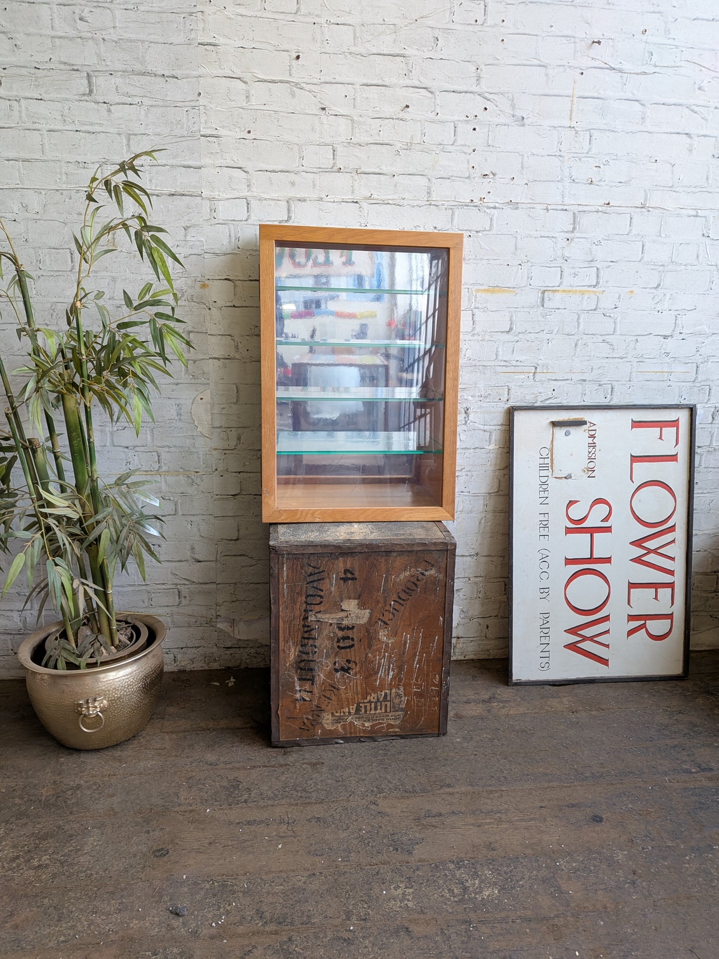 Vintage Retro Oak 4 Shelf Shop Haberdashery Table Top Display Shelving Unit.