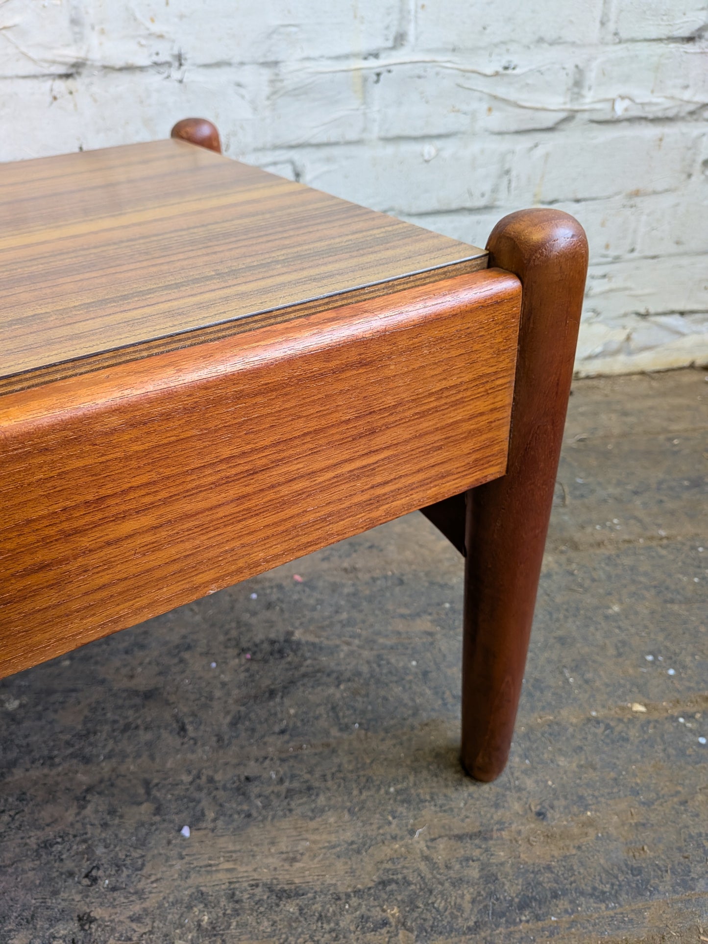 Vintage 60s 70s Retro Mid Century Modern Teak Coffee Table with Changeable Formica Top