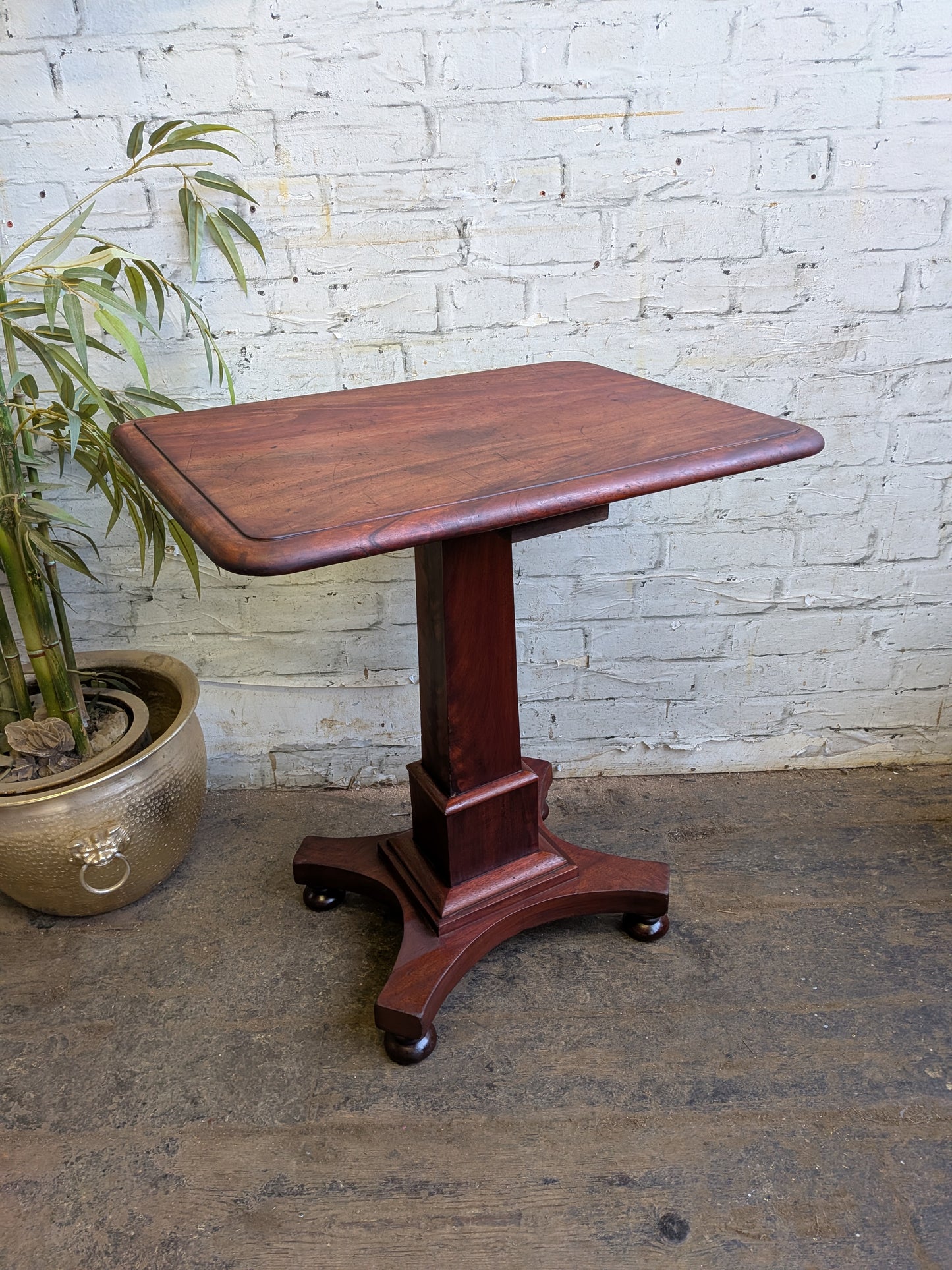 Antique Victorian Mahogany  Side End Hall Sofa Plant Pedestal Table
