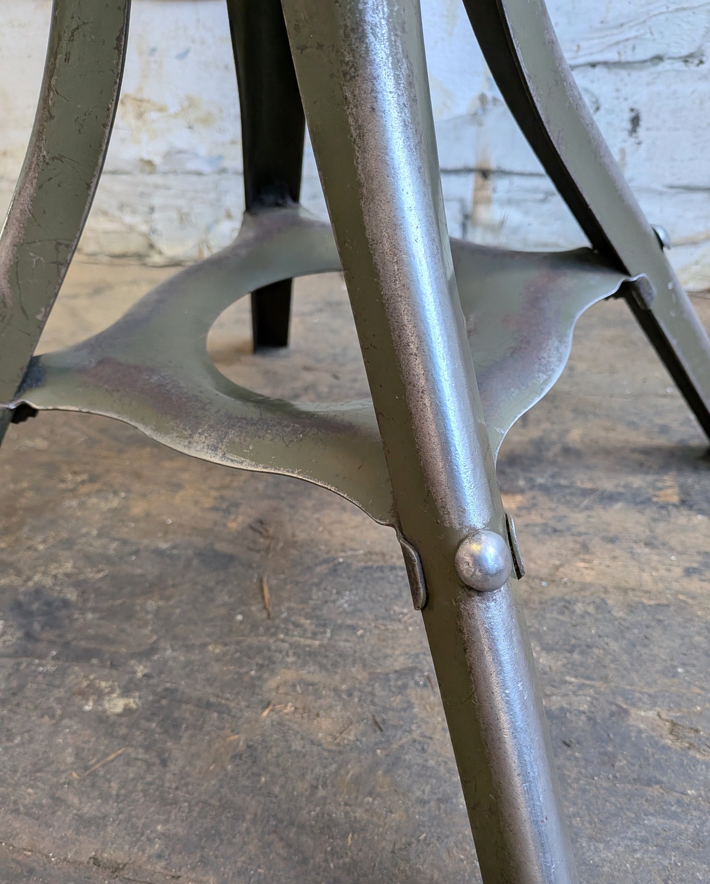 1 Vtg 30s 40s Art Deco Steel Evertaut Industrial Machinists Typists Swivel Chair