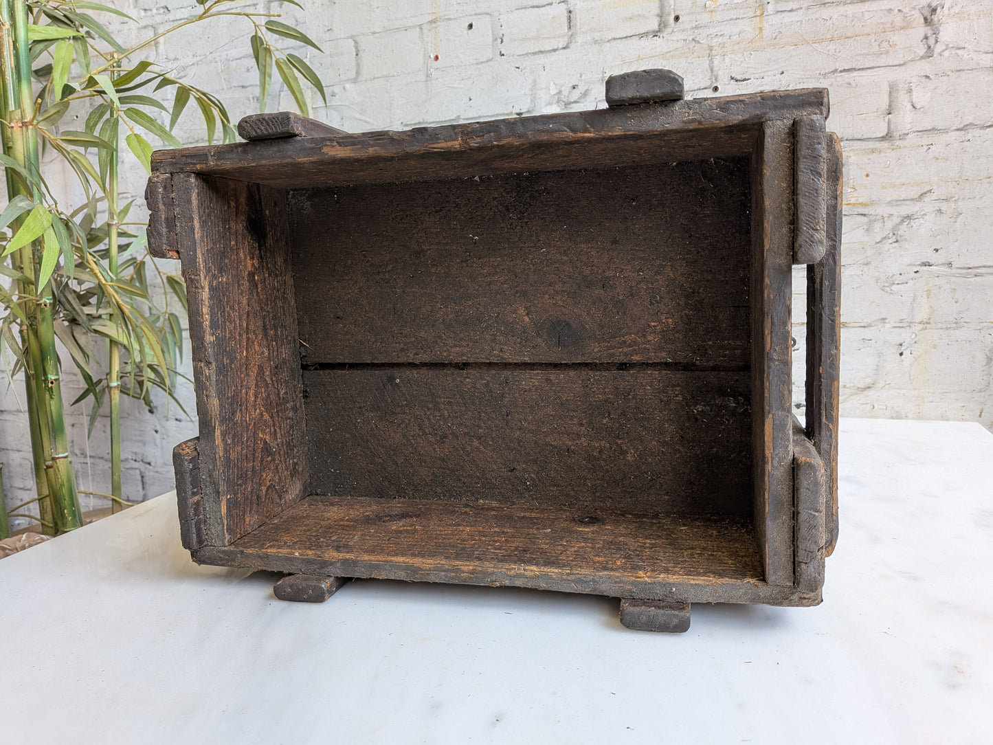 Small Vintage 40s 50s Pine Military Industrial Ammunition Storage Case Crate Box