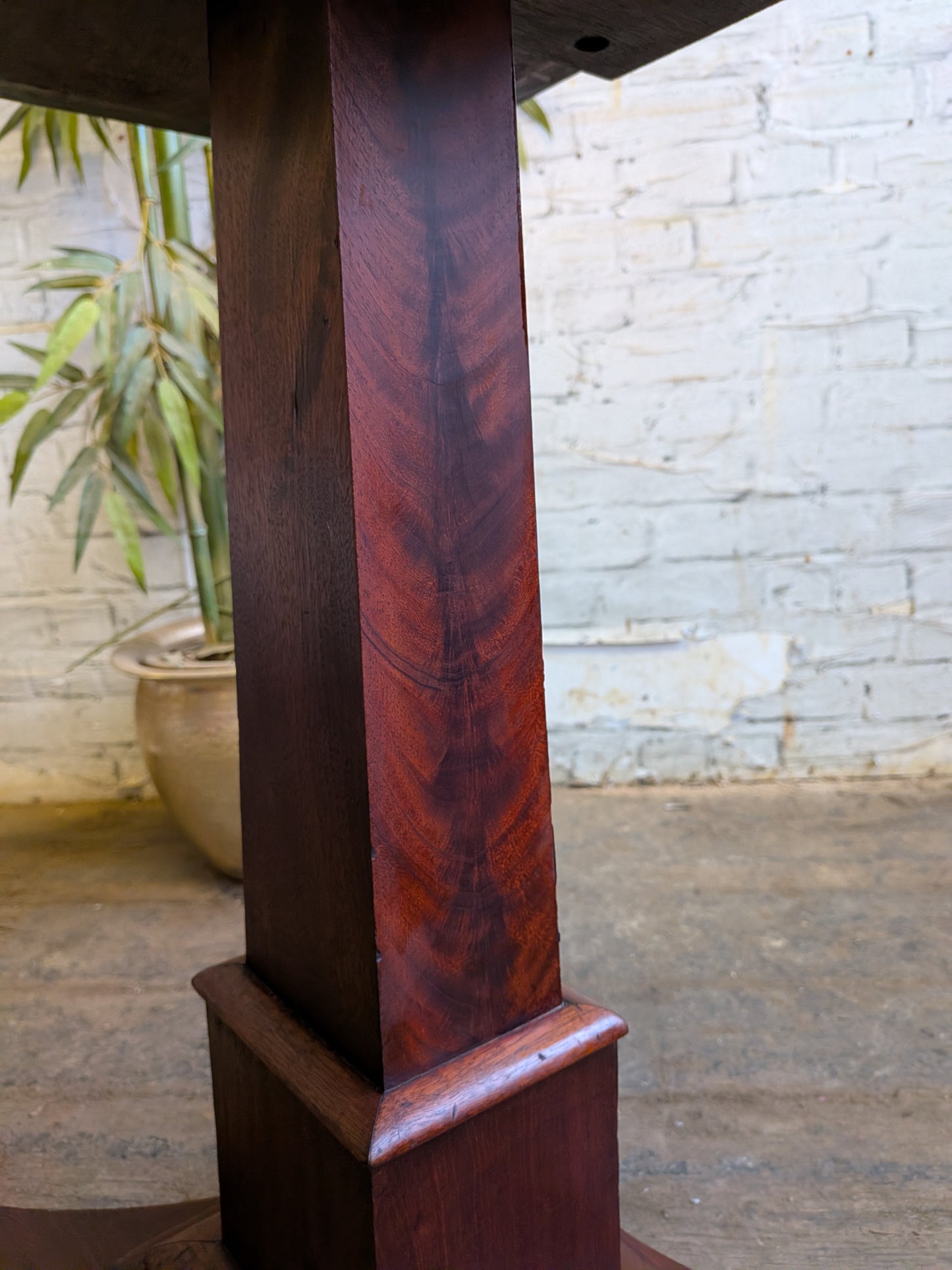 Antique Victorian Mahogany  Side End Hall Sofa Plant Pedestal Table