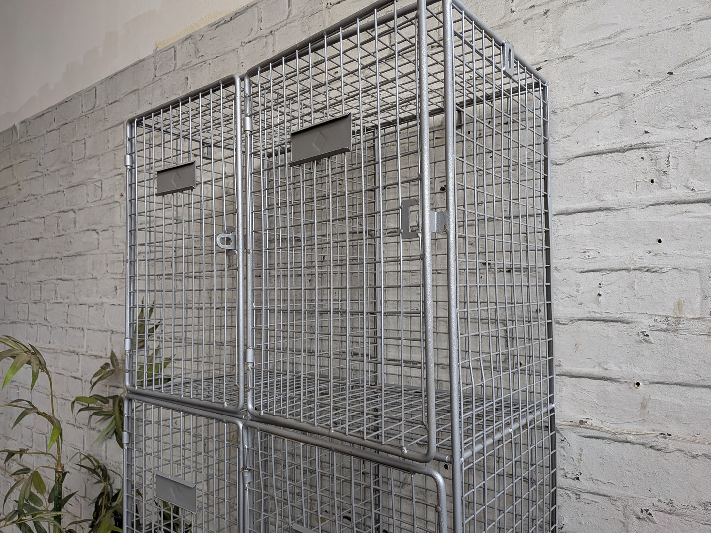 Industrial Retro Mid Century Modern Style Metal Steel Wire Coat Storage Locker