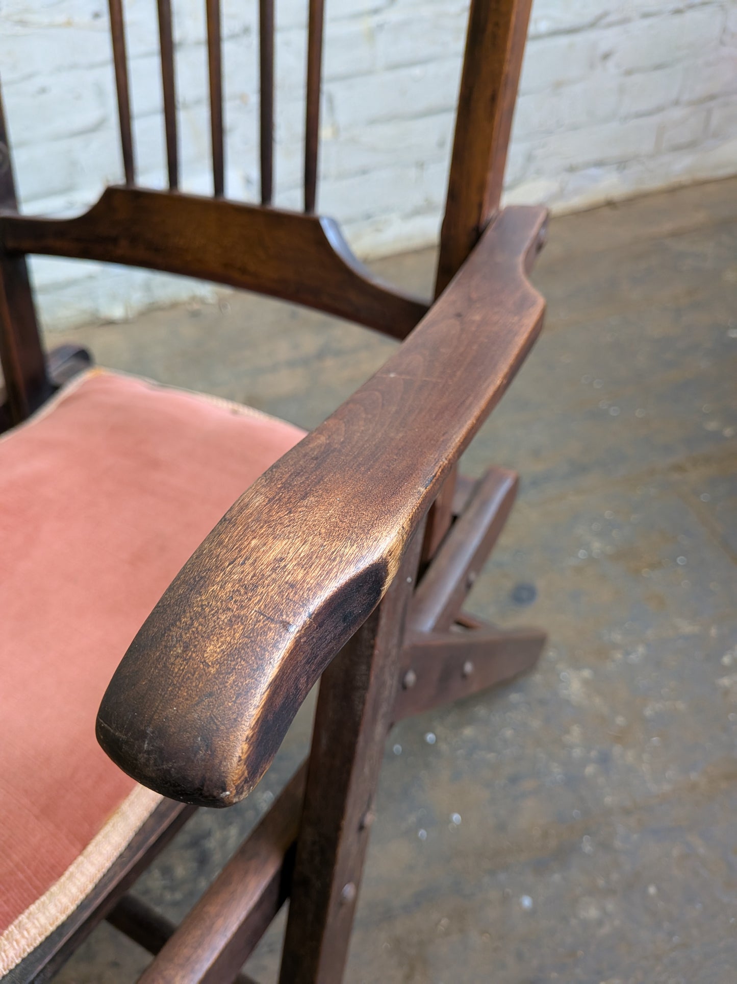 Antique Edwardian Campaign Style Mahogany Folding Chair Hall Bedroom Armchair