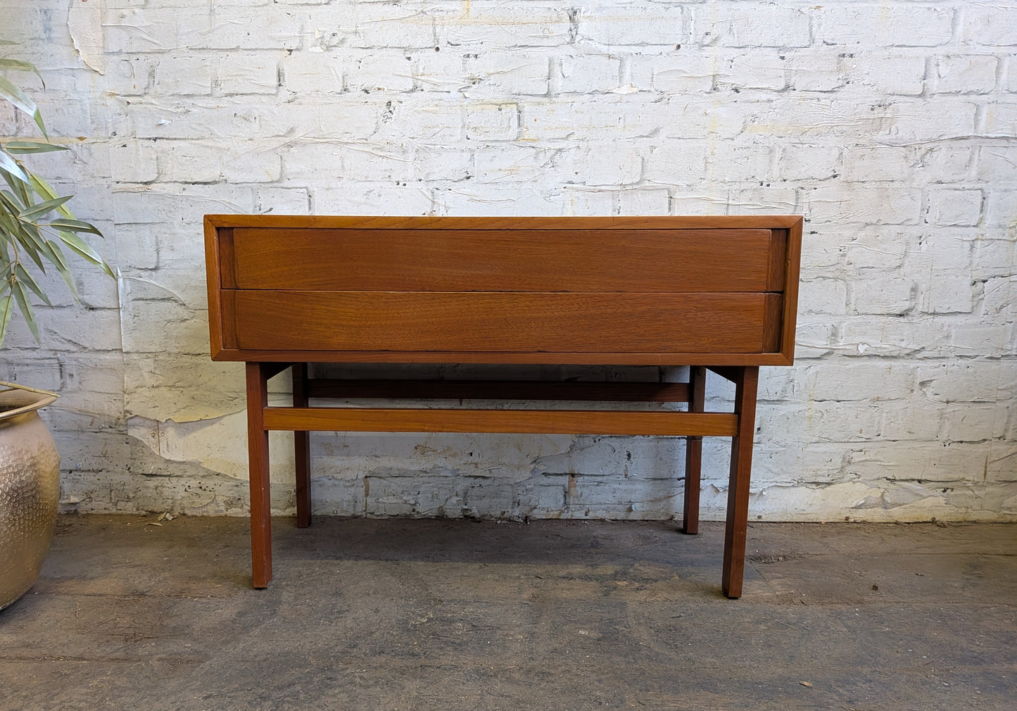 Vintage 60s Mid Century Modern Danish Niels Clausen NC Mobler Chest of 2 Drawers Side Table