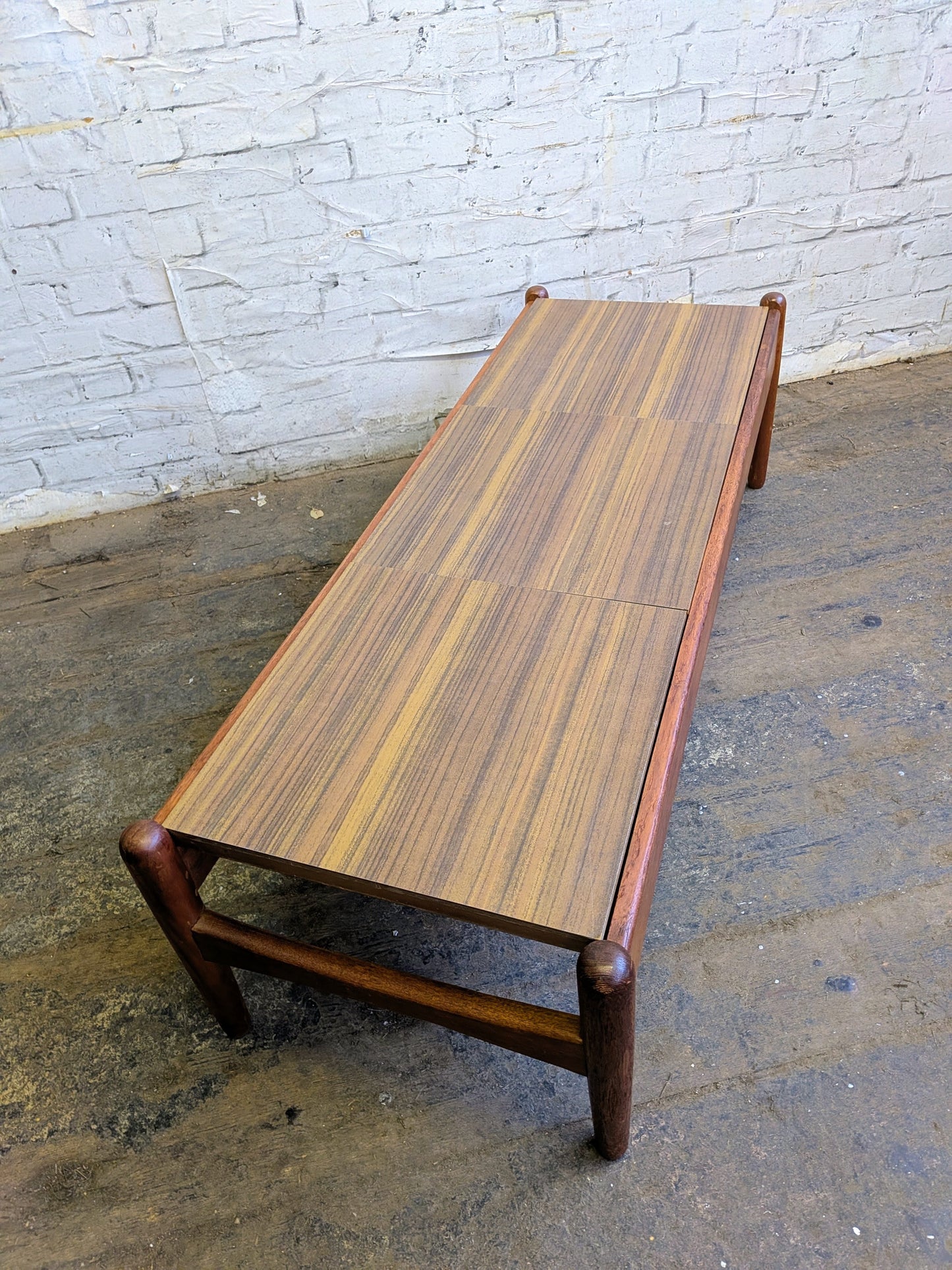 Vintage 60s 70s Retro Mid Century Modern Teak Coffee Table with Changeable Formica Top