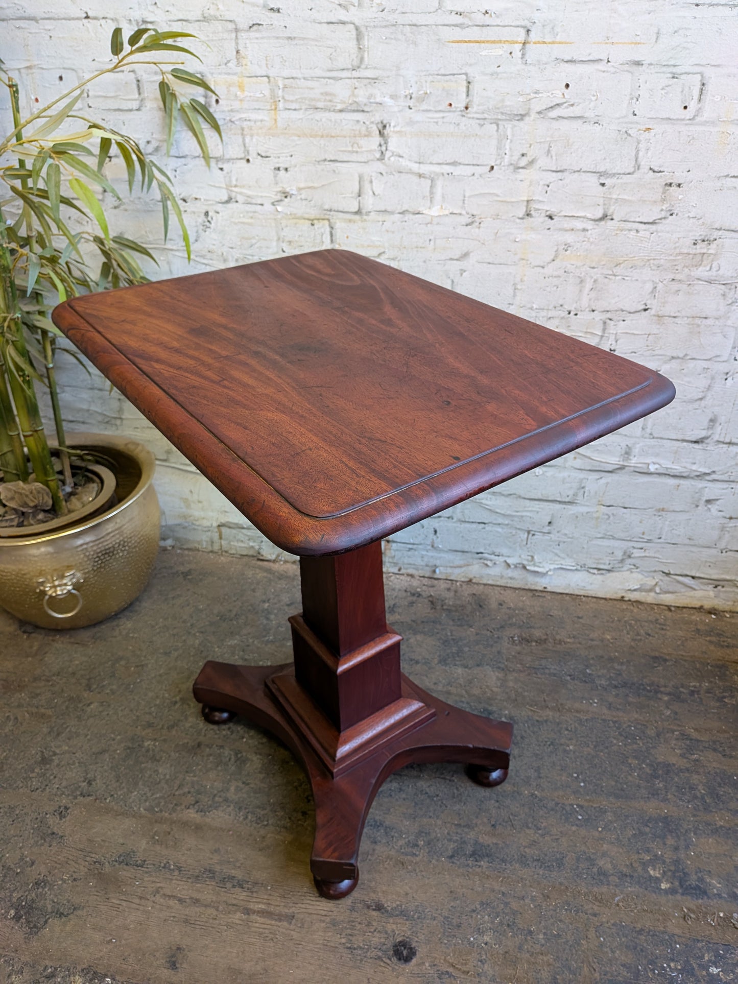 Antique Victorian Mahogany  Side End Hall Sofa Plant Pedestal Table