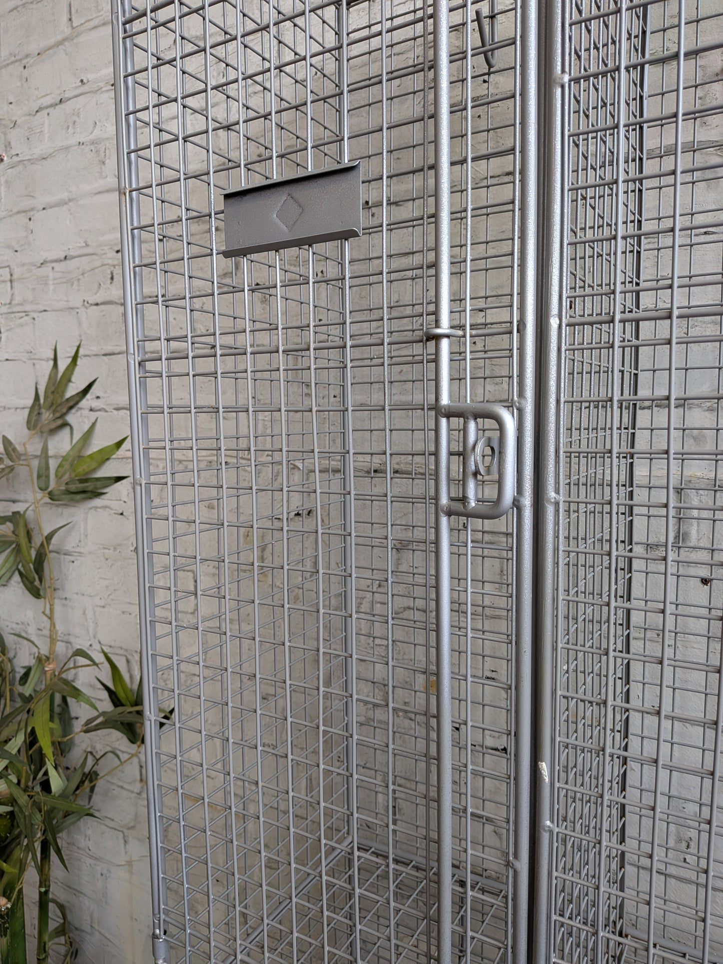 Industrial Retro Mid Century Modern Style Metal Steel Wire Coat Storage Locker