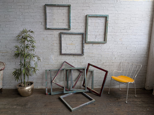 1 x Vintage Industrial Silkscreen Printing Wooden Frame - Picture Frame 👍 Mirror 👍 Blackboard 👍