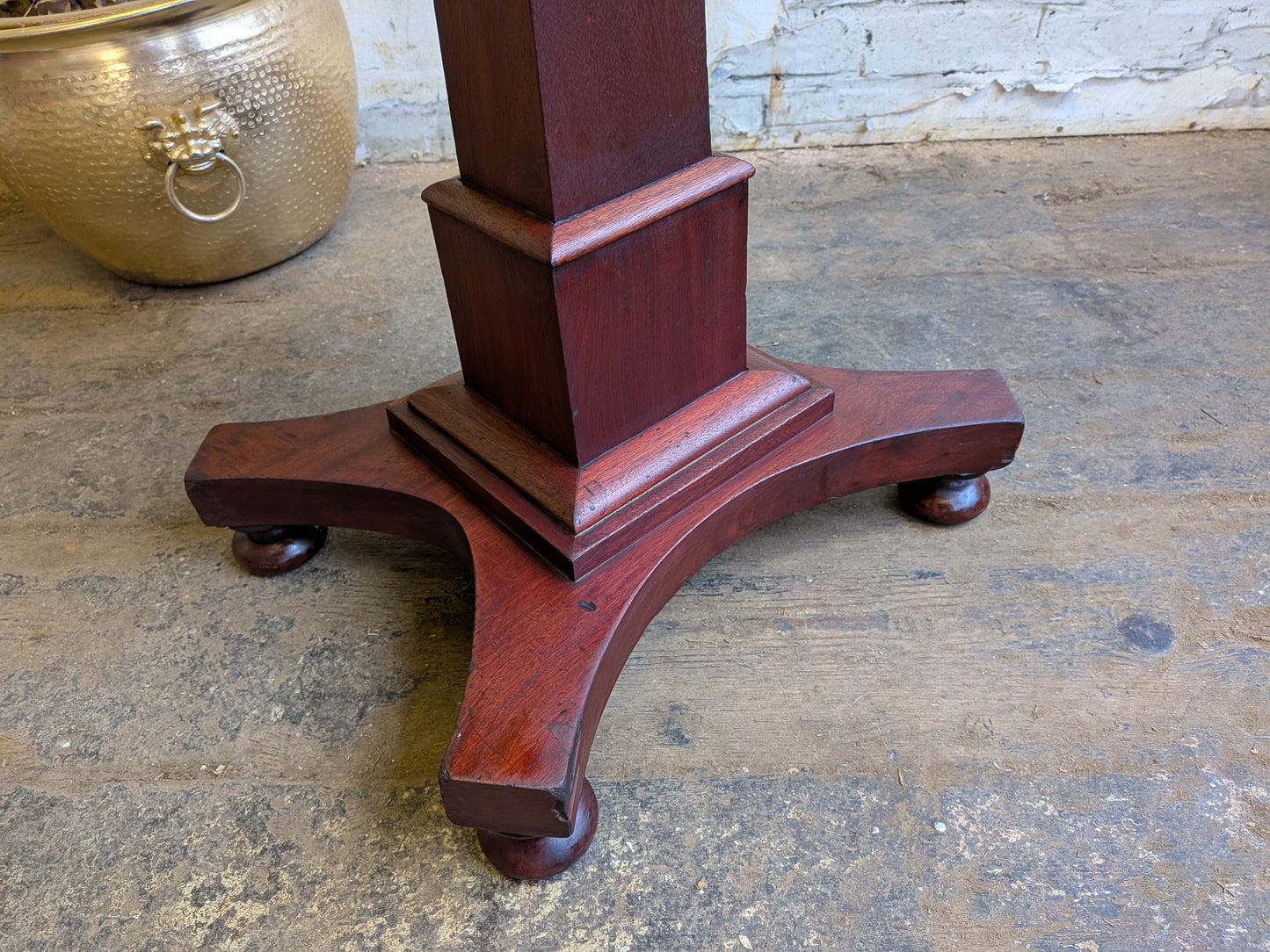 Antique Victorian Mahogany  Side End Hall Sofa Plant Pedestal Table