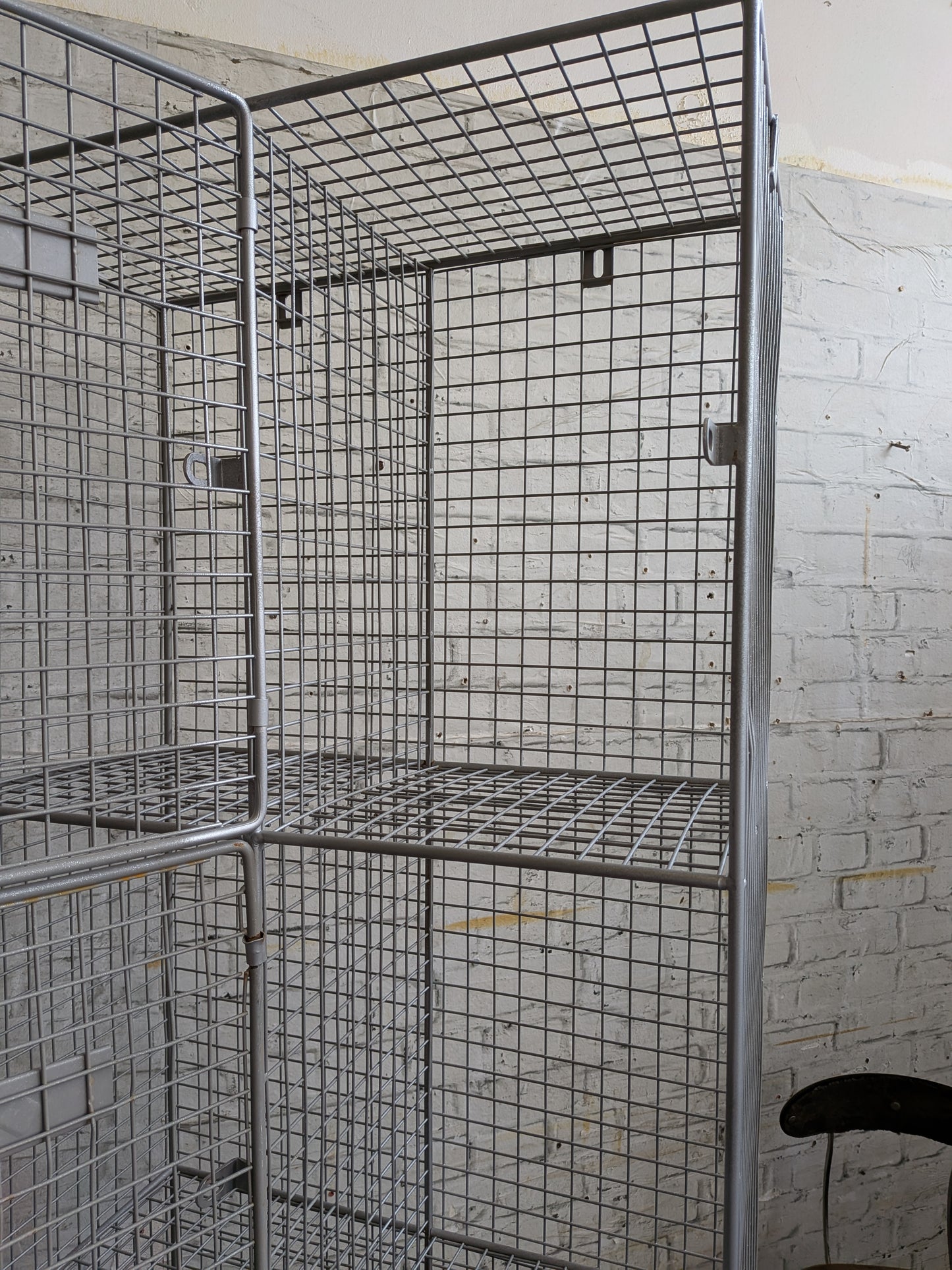 Industrial Retro Mid Century Modern Style Metal Steel Wire Coat Storage Locker