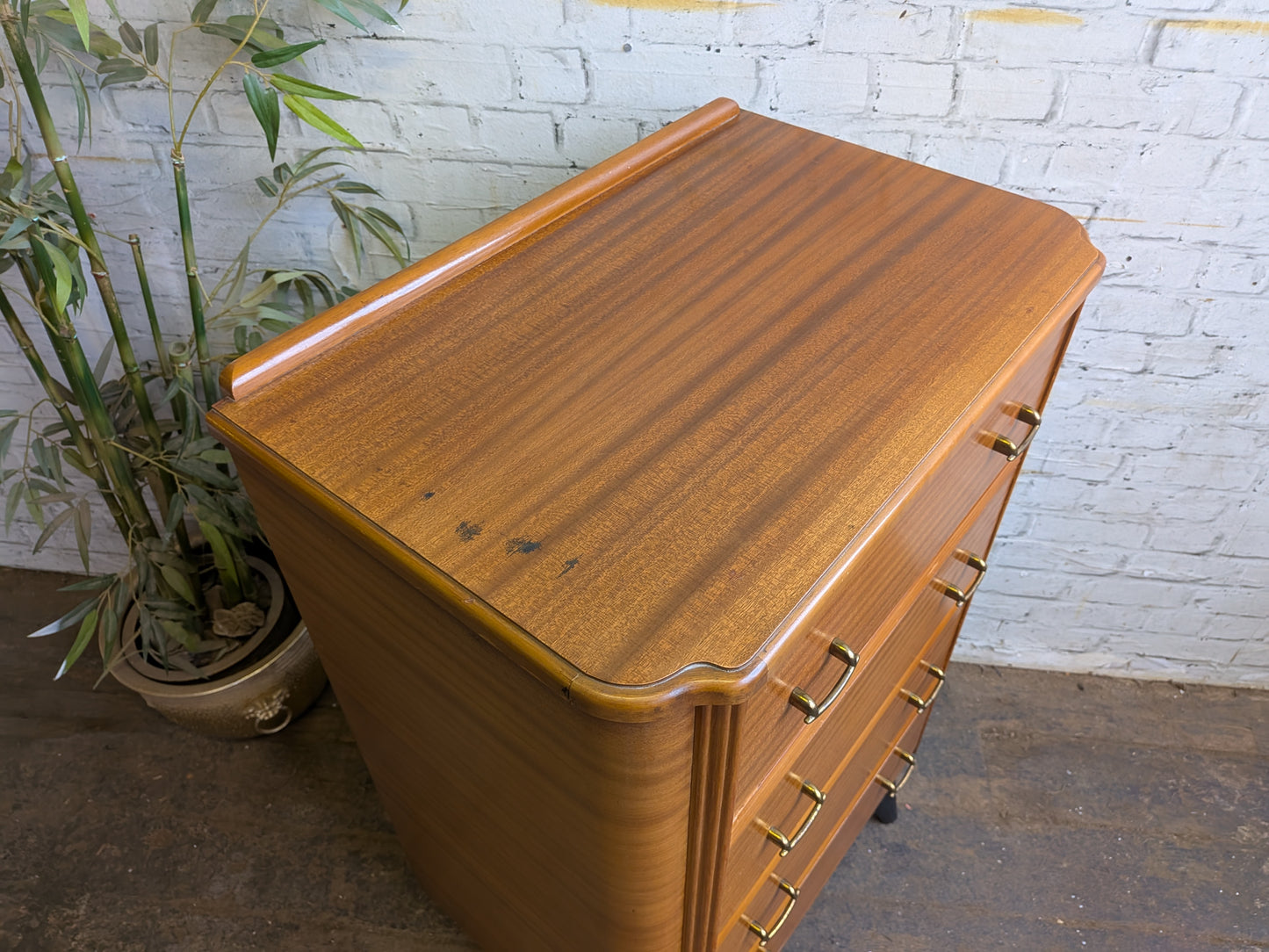 Vintage Retro 50s 60s Mid Century Modern Homeworthy Tallboy Chest of 4 Drawers