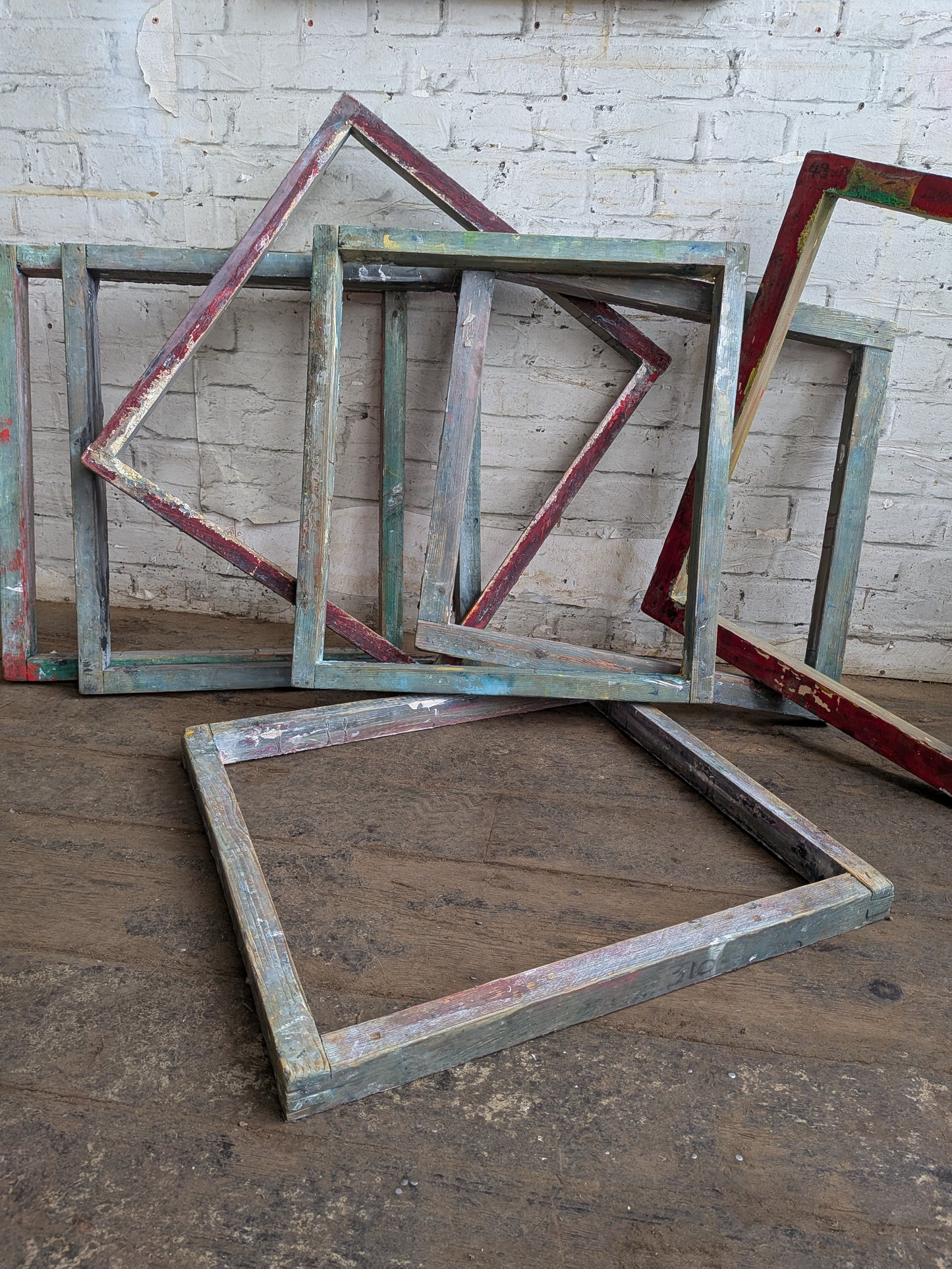 1 x Vintage Industrial Silkscreen Printing Wooden Frame - Picture Frame 👍 Mirror 👍 Blackboard 👍